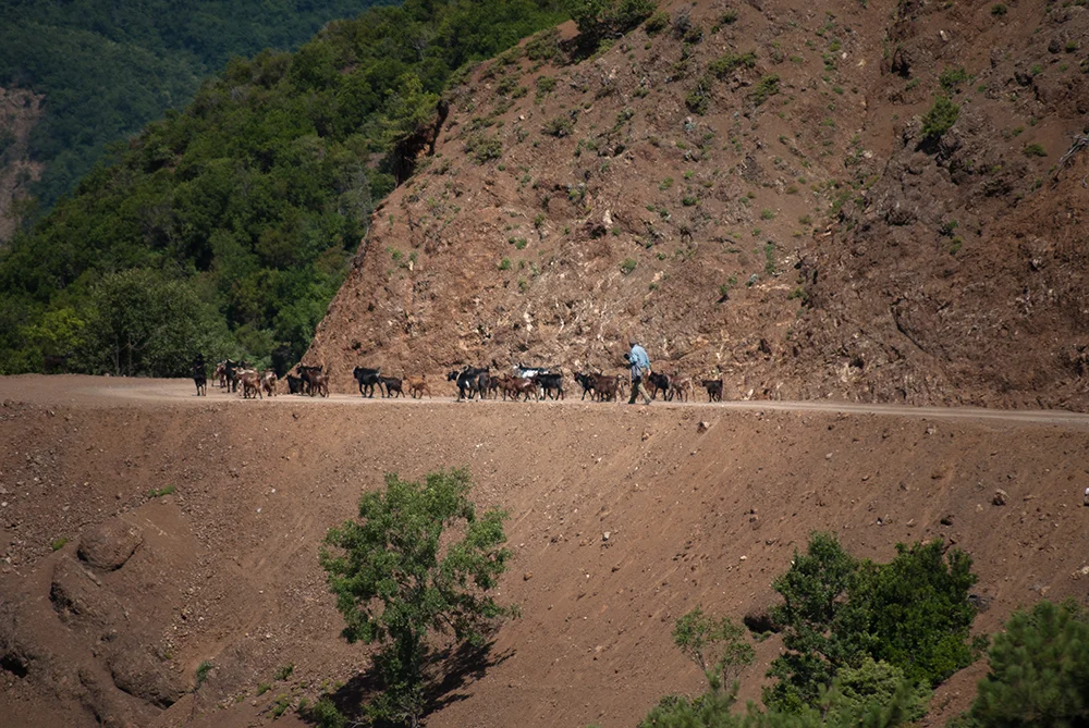 Fan River Valley, Orosh, Mirditë, fragment during the construction of the road “Rruga e Kombit” © alketa misja photography 2008