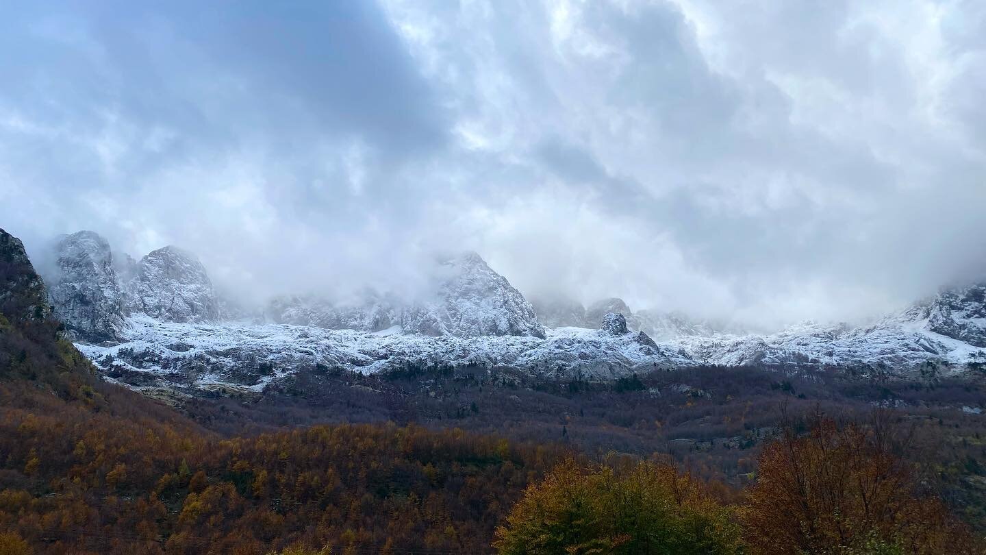 The first snow in the Albanian Alps, Bog&euml; Theth, 11 November 2023, Albanian Scapes Part 2 #albania #albanianalps #albanianscapes #landscape #boge #theth #landscape #alps #snow