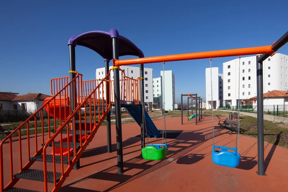 The neighbourhood “Shote Galica” Fushe Kruje. Playground