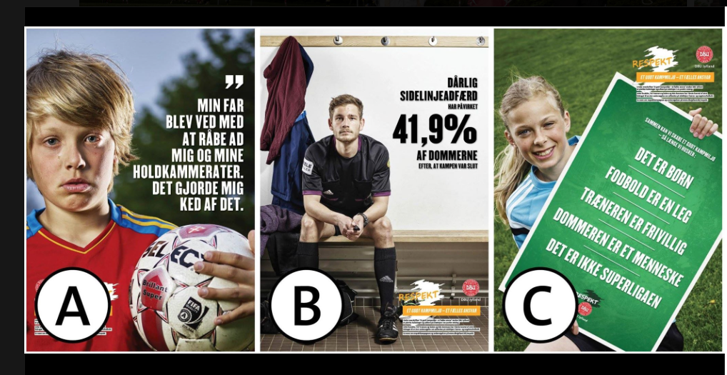 Her ses resultatet med de tre færdige plakater