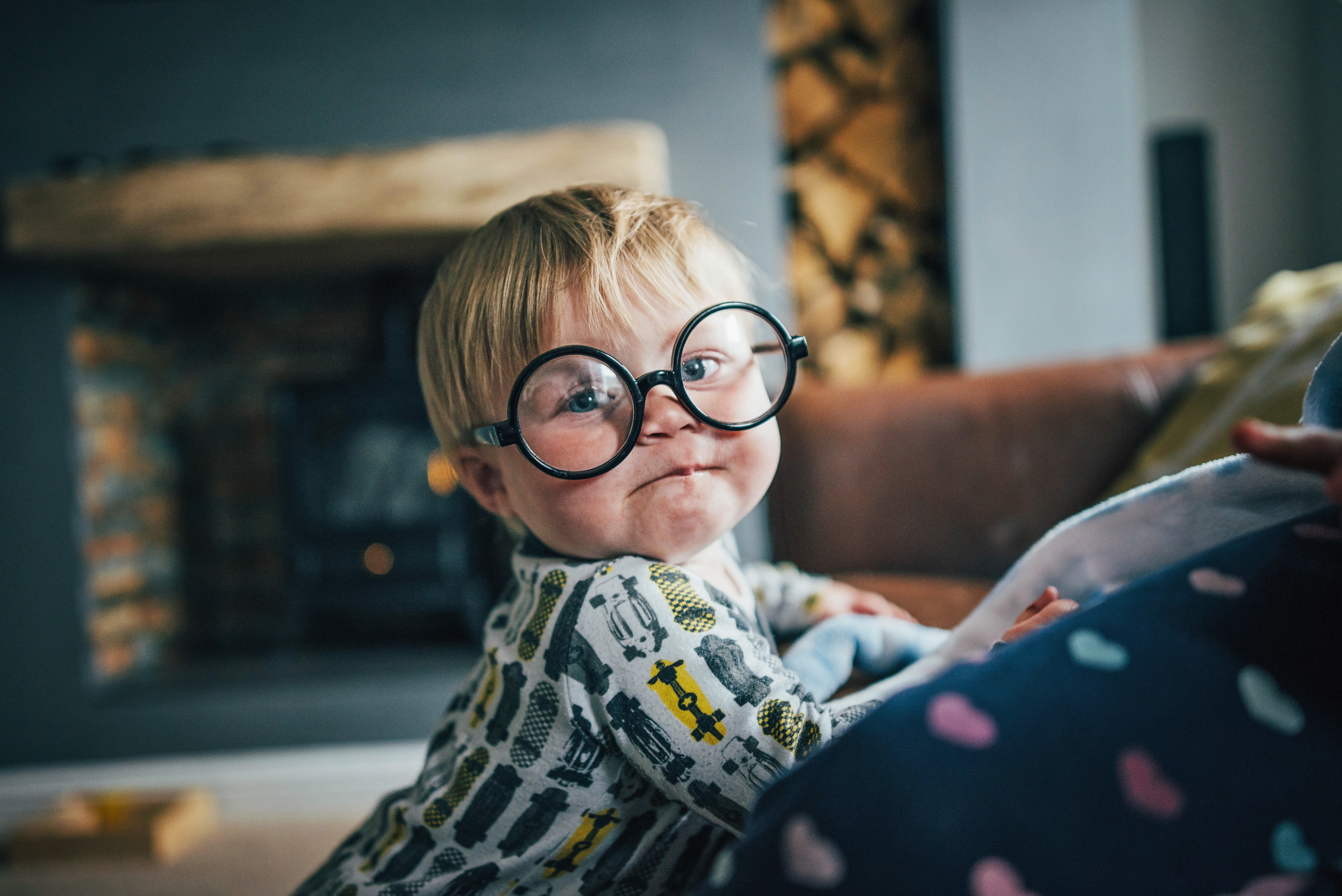 Baby boy in Harry Potter Glasses Essex UK Documentary Portrait and Lifestyle Photographer