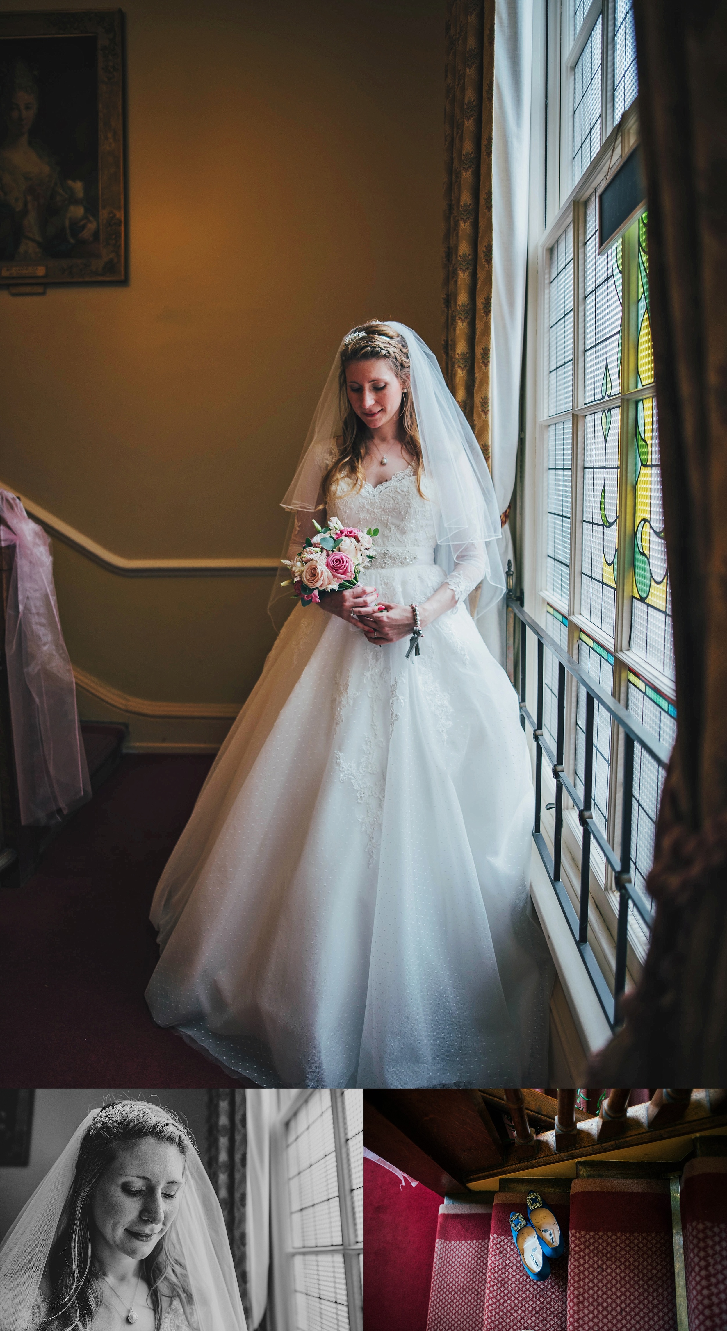 Traditional Wedding at Shakespeare's Church Stratford Upon Avon Town Hall Bride wears Charlotte Balbier Essex UK Documentary Wedding Photographer