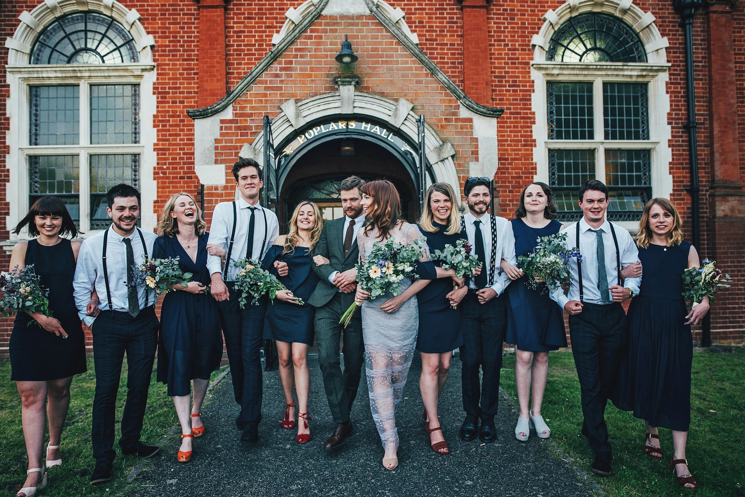 Bride in Lilac dress for Vintage DIY Hutton Poplar Village Hall Essex UK Documentary Wedding Photographer