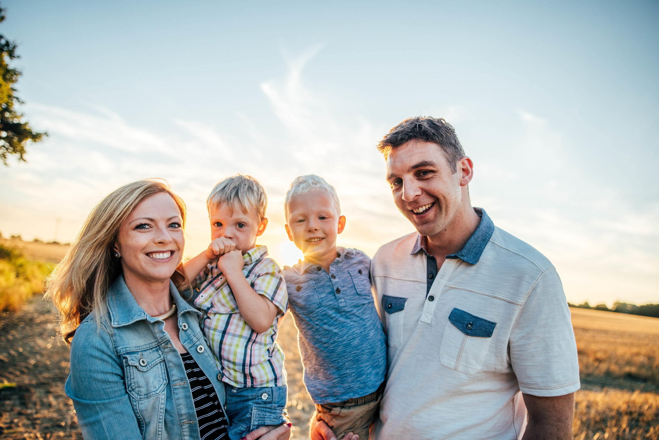 Sunset Golden Hour Summer Family Lifestyle Shoot Essex UK Documentary Portrait Photographer