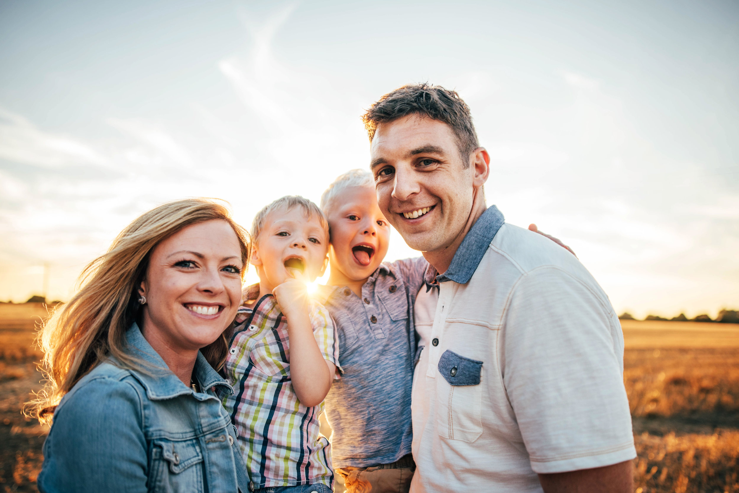 Sunset Golden Hour Summer Family Lifestyle Shoot Essex UK Documentary Portrait Photographer