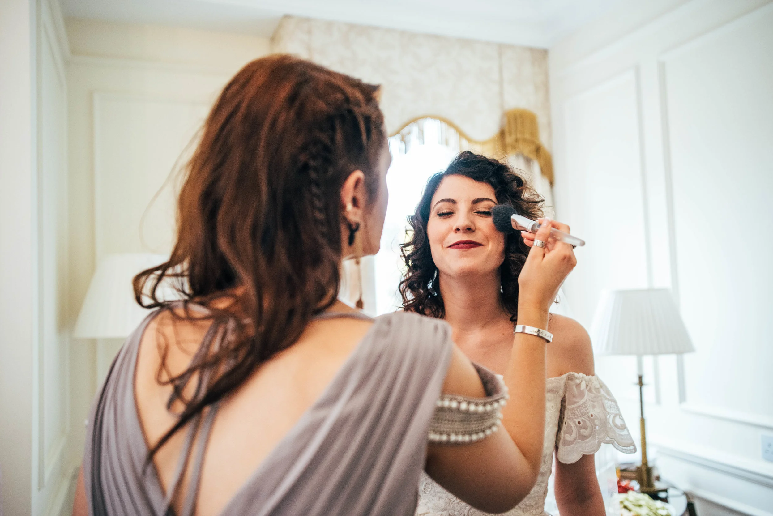 Bride has make up re touched Essex Documentary Wedding Photographer