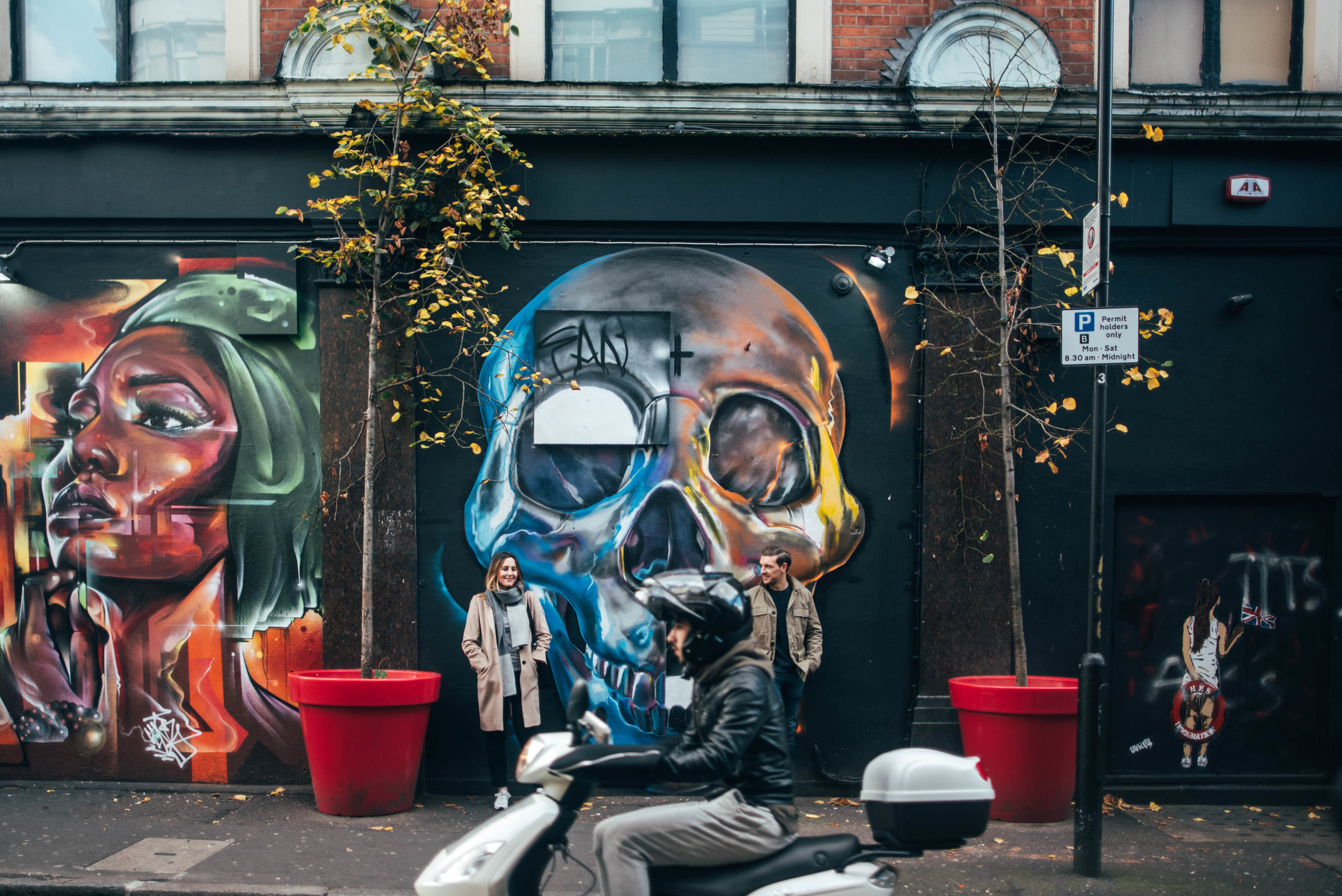 Urban Shoreditch Love Shoot Modern Couple Skull Graffiti Essex UK Documentary Wedding Photographer