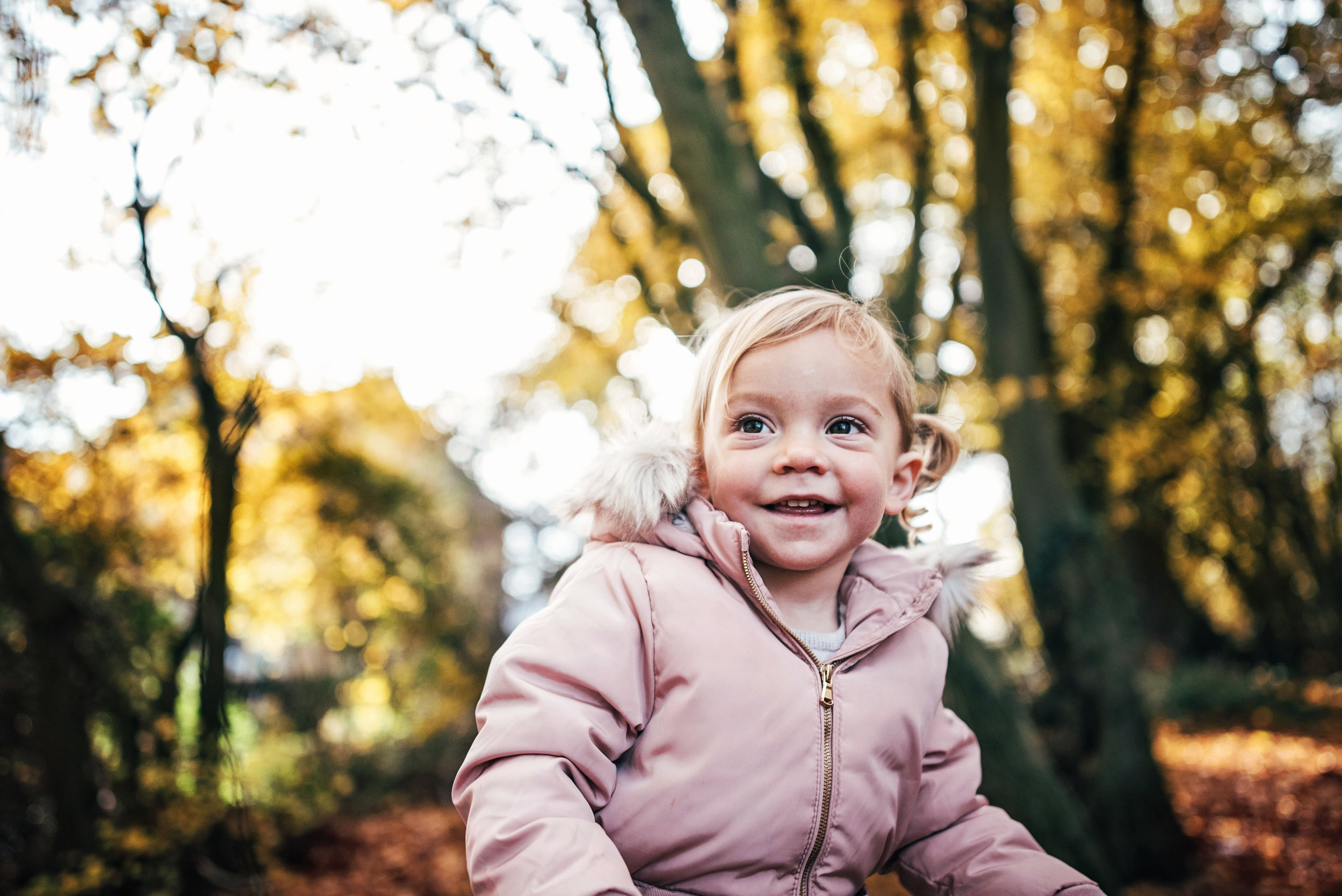 Little girl in Autumn light Lifestyle Shoot Essex UK Documentary Portrait Photographer