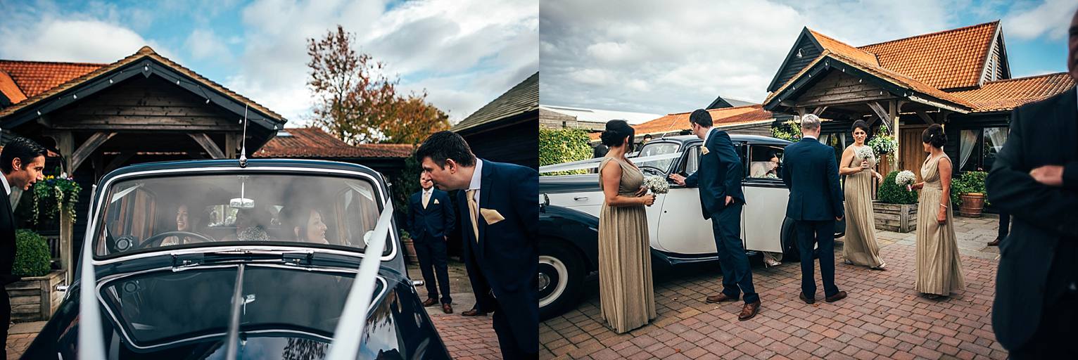 Champagne Gold Autumn Maidens Barn Essex Wedding Bride wears Justin Alexander Documentary Photographer