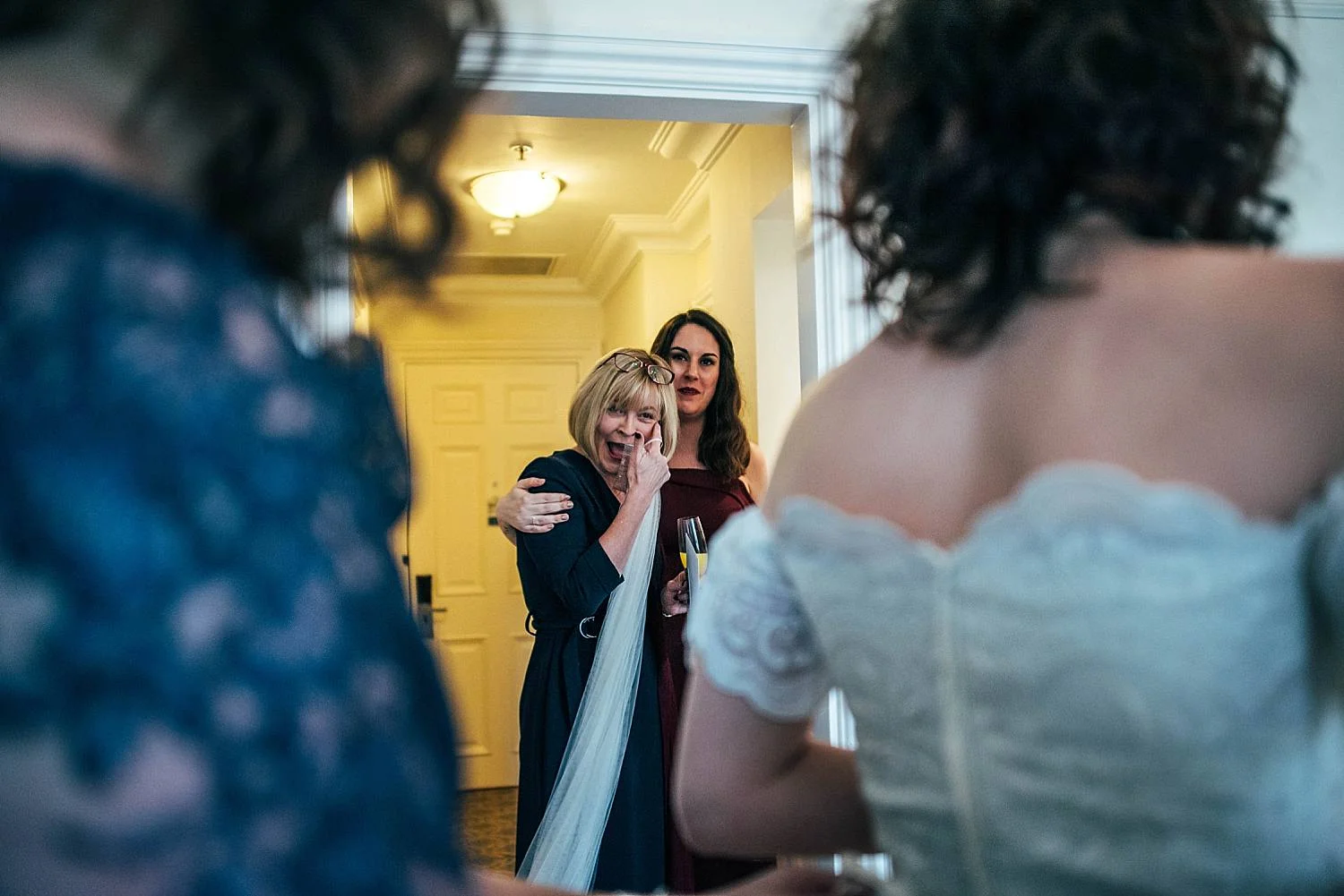 Gothic inspired vintage 80s dress Autumn Village Hall wedding Essex UK Documentary Wedding Photographer
