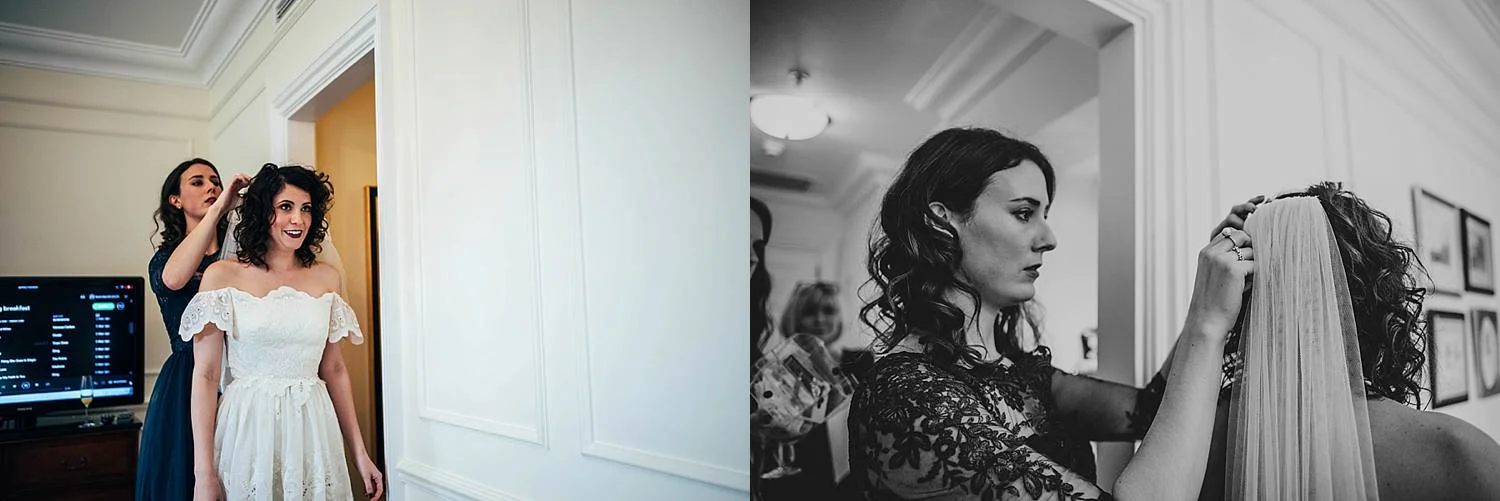 Gothic inspired vintage 80s dress Autumn Village Hall wedding Essex UK Documentary Wedding Photographer