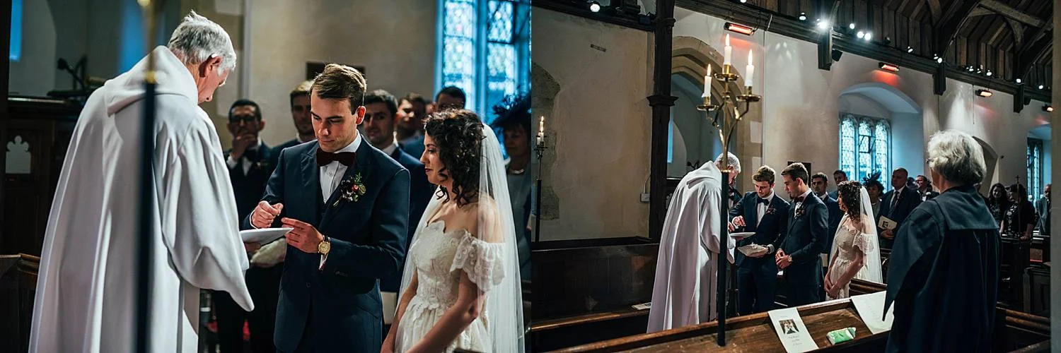Gothic inspired vintage 80s dress Autumn Village Hall wedding Essex UK Documentary Wedding Photographer