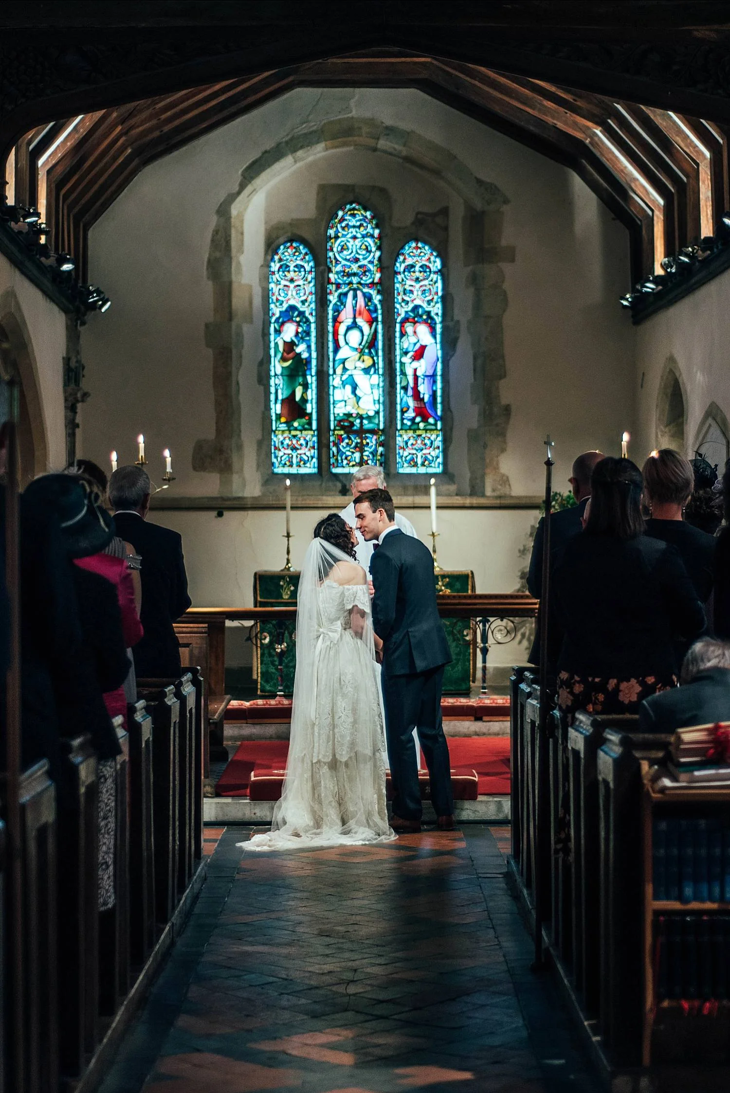 Gothic inspired vintage 80s dress Autumn Village Hall wedding Essex UK Documentary Wedding Photographer
