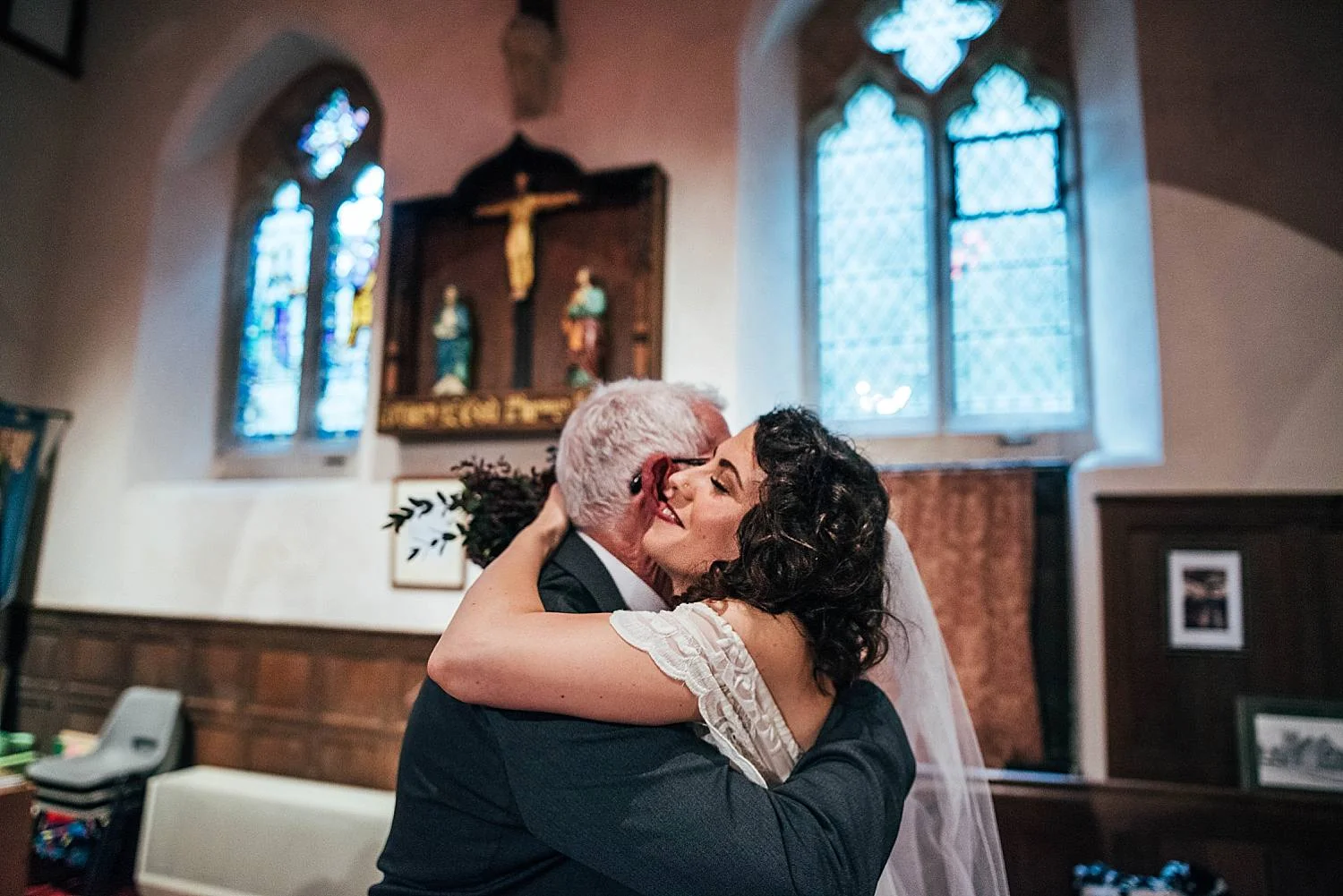 Gothic inspired vintage 80s dress Autumn Village Hall wedding Essex UK Documentary Wedding Photographer