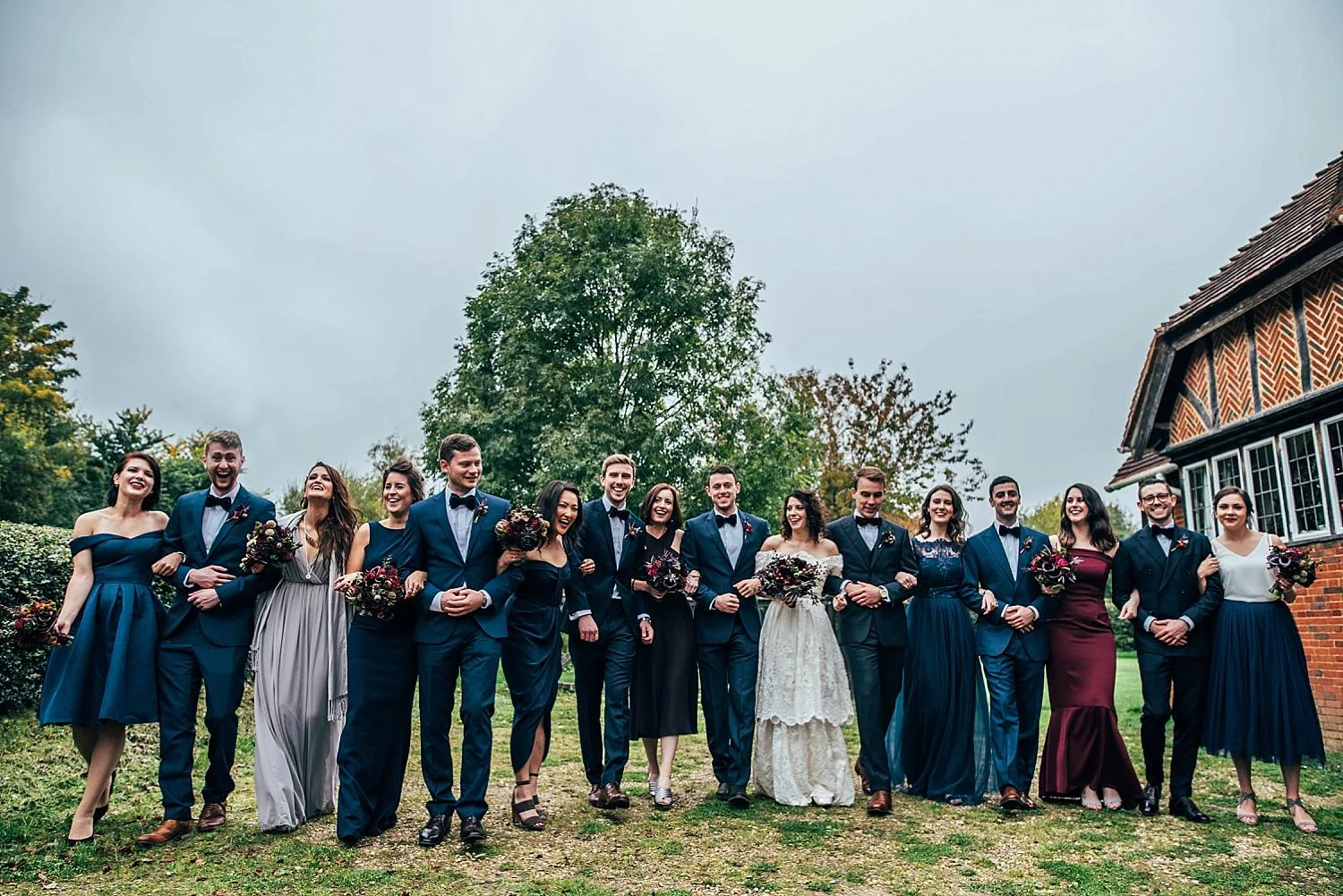 Gothic inspired vintage 80s dress Autumn Village Hall wedding Essex UK Documentary Wedding Photographer