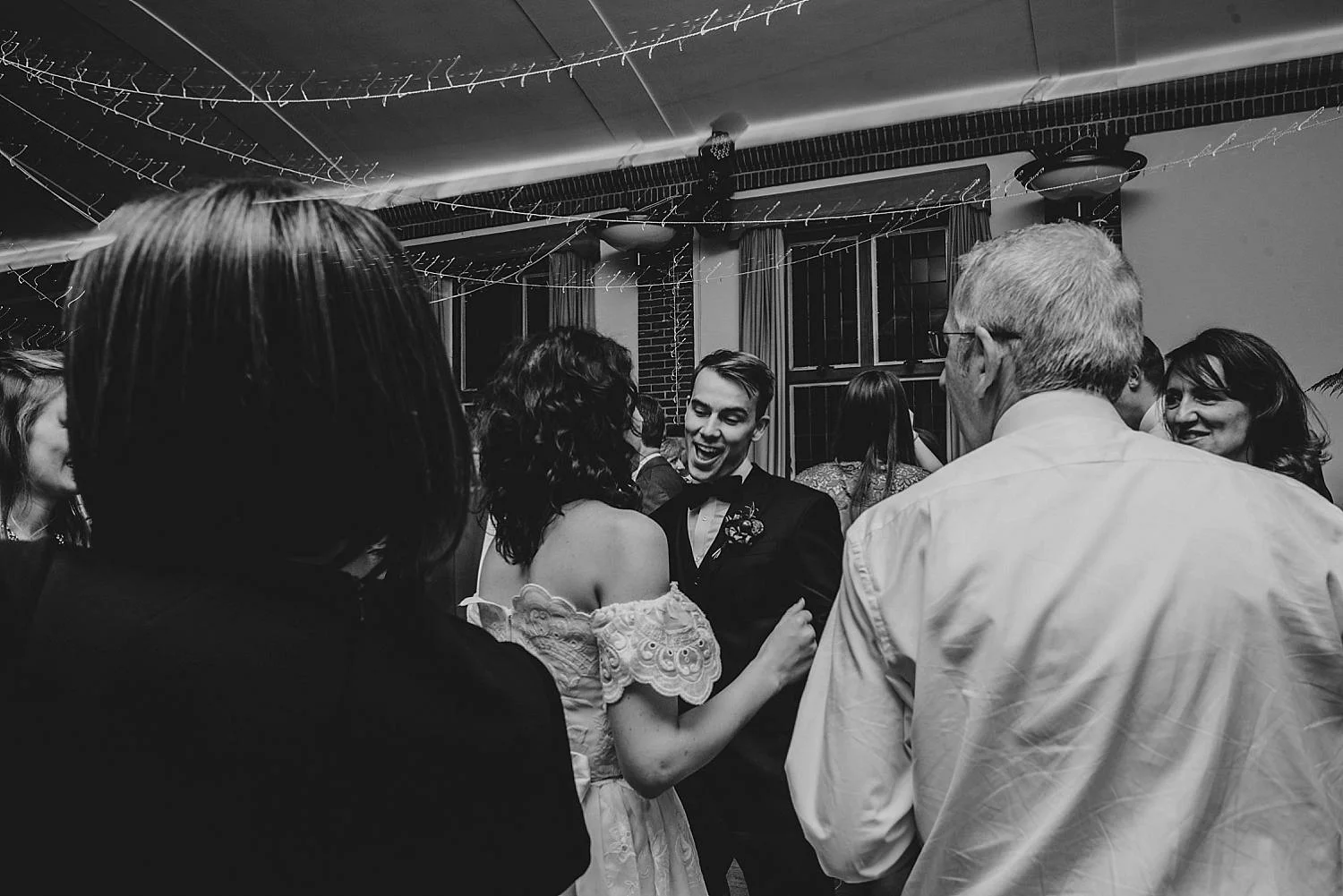 Gothic inspired vintage 80s dress Autumn Village Hall wedding Essex UK Documentary Wedding Photographer