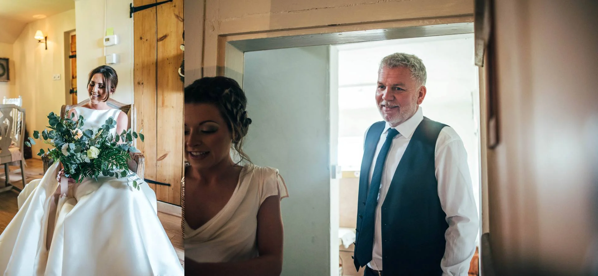 Stylish Elegant DIY Village Hall White and Green Wedding Bride wears Pronovias Three Flowers Photography Essex UK Documentary Wedding Photographer