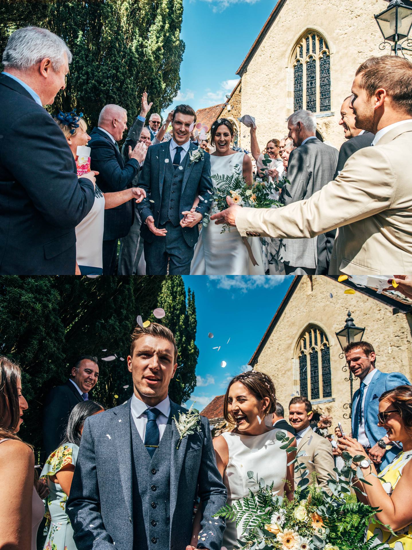 Stylish Elegant DIY Village Hall White and Green Wedding Bride wears Pronovias Three Flowers Photography Essex UK Documentary Wedding Photographer