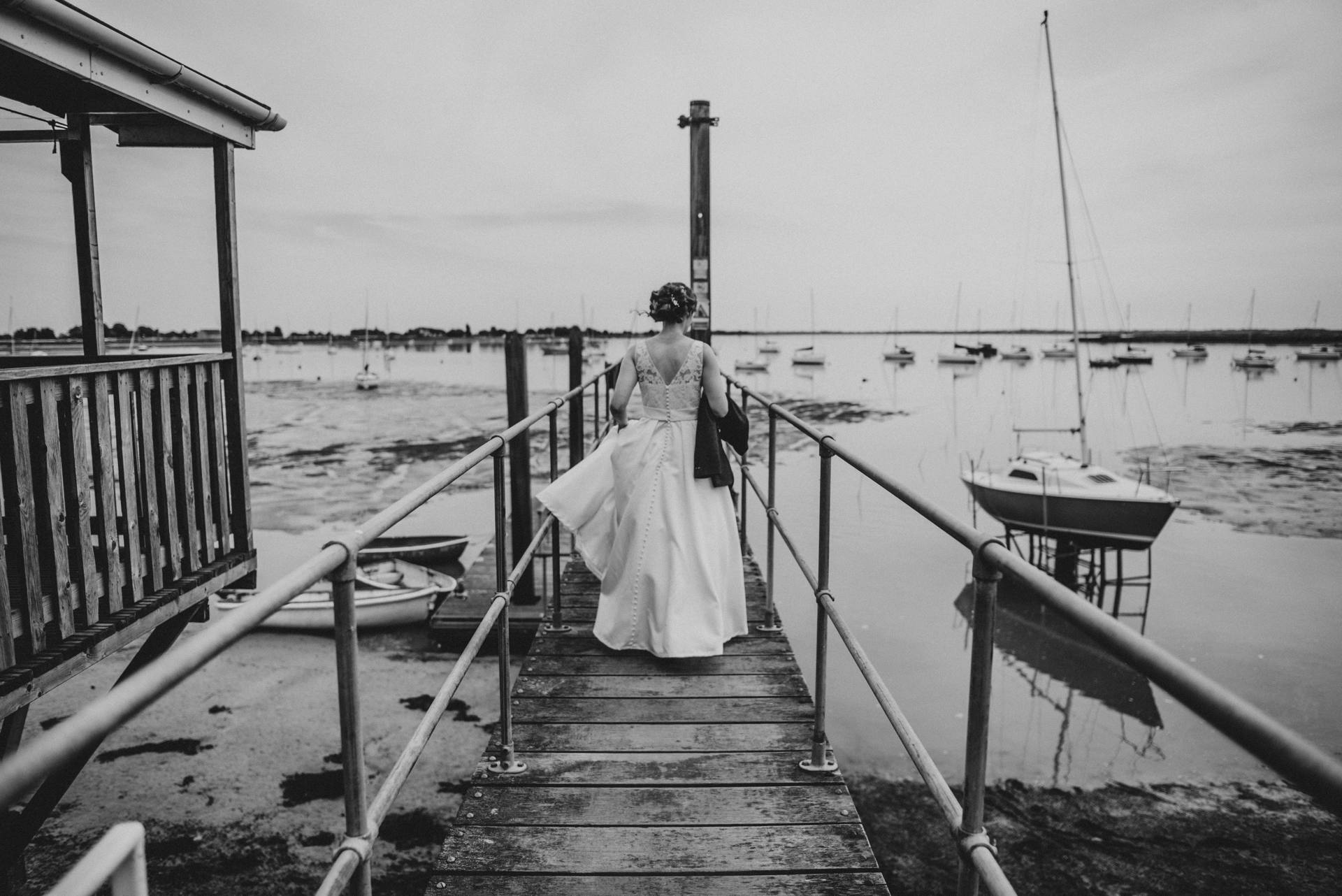 Alternative diy wedding on a boat with steam fairground Essex UK Documentary Wedding Photographer