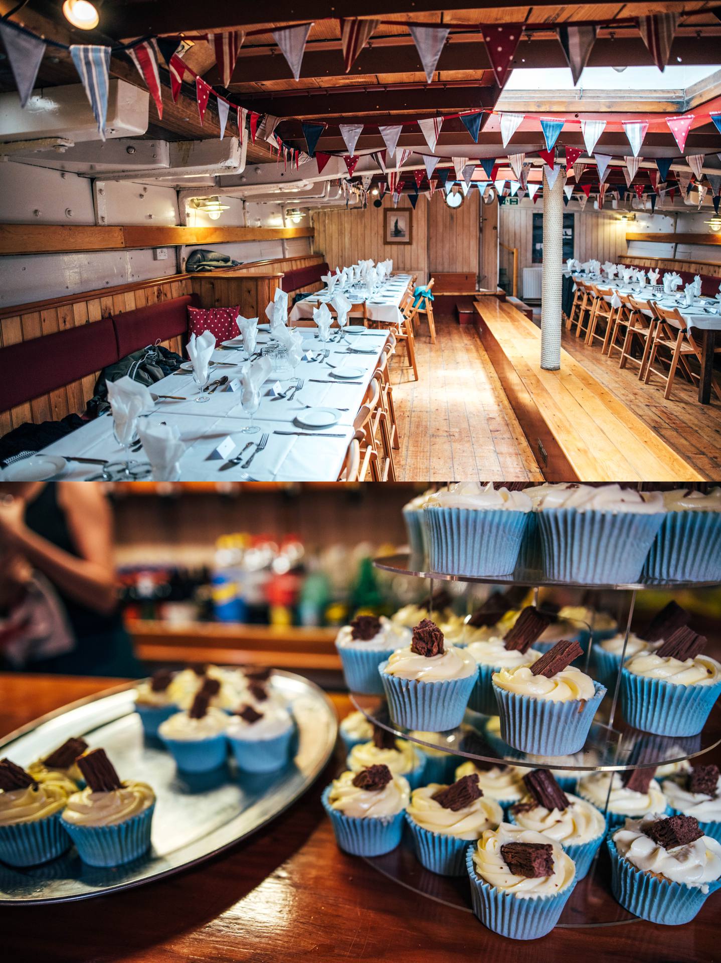 Alternative diy wedding on a boat with steam fairground Essex UK Documentary Wedding Photographer