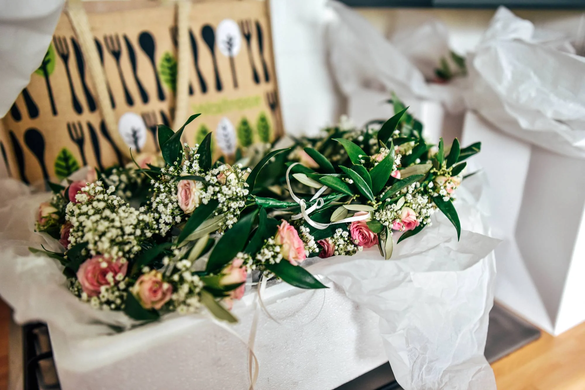 Elegant English Wedding Pink Flower Crowns Norwich Cathedral Kimberley Hall Bride wears Katrine Mogensen Essex UK Documentary Wedding Photographer