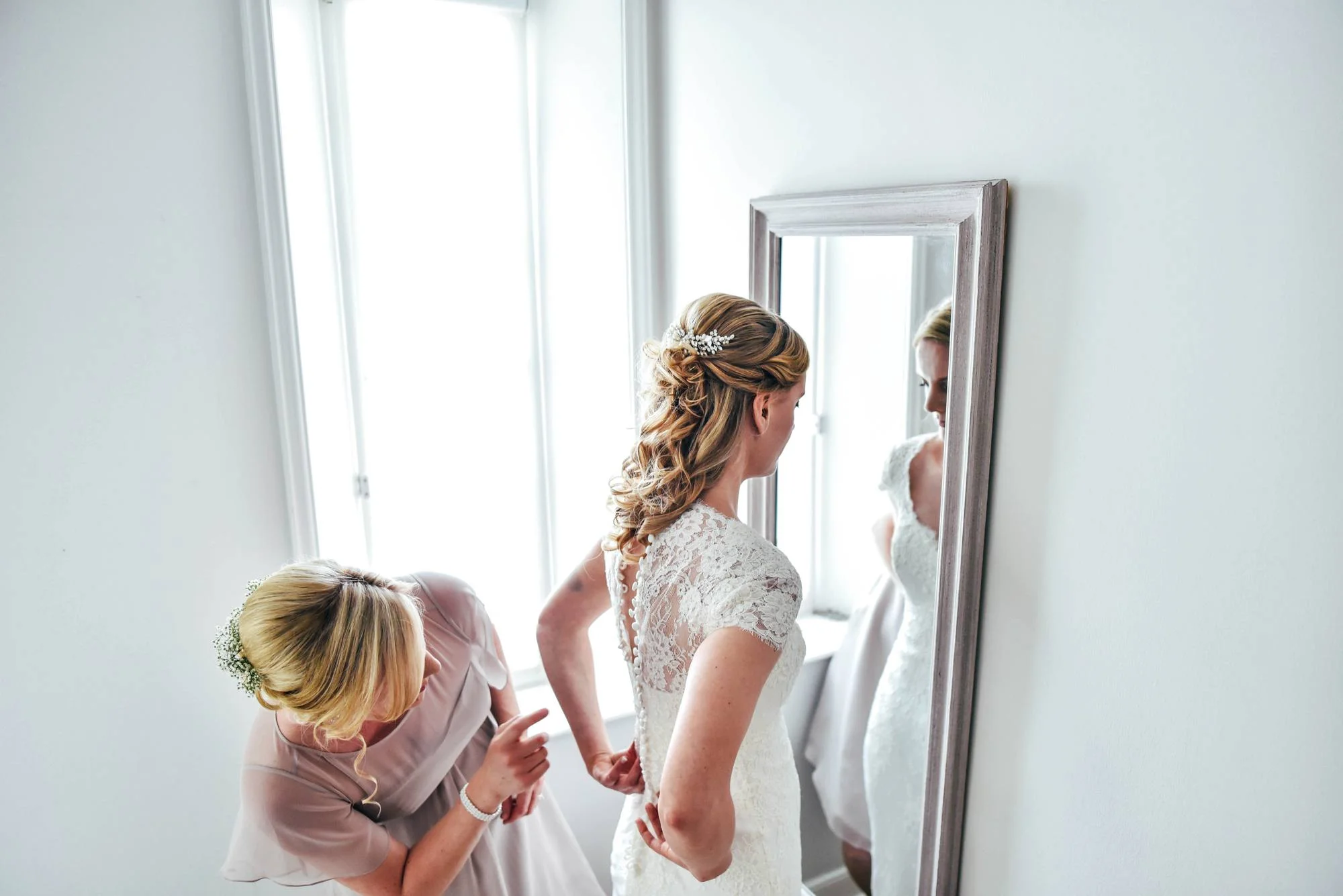 Elegant English Wedding Pink Flower Crowns Norwich Cathedral Kimberley Hall Bride wears Katrine Mogensen Essex UK Documentary Wedding Photographer