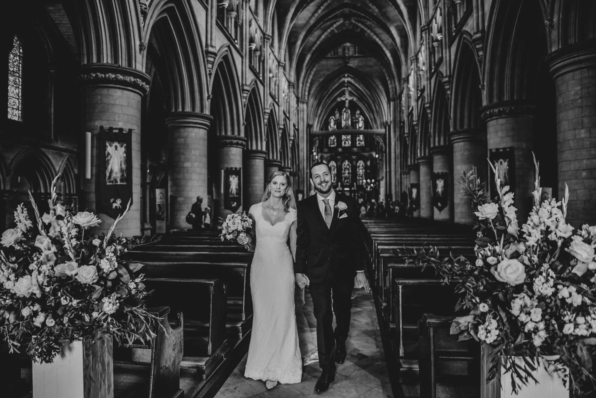 Elegant English Wedding Pink Flower Crowns Norwich Cathedral Kimberley Hall Bride wears Katrine Mogensen Essex UK Documentary Wedding Photographer