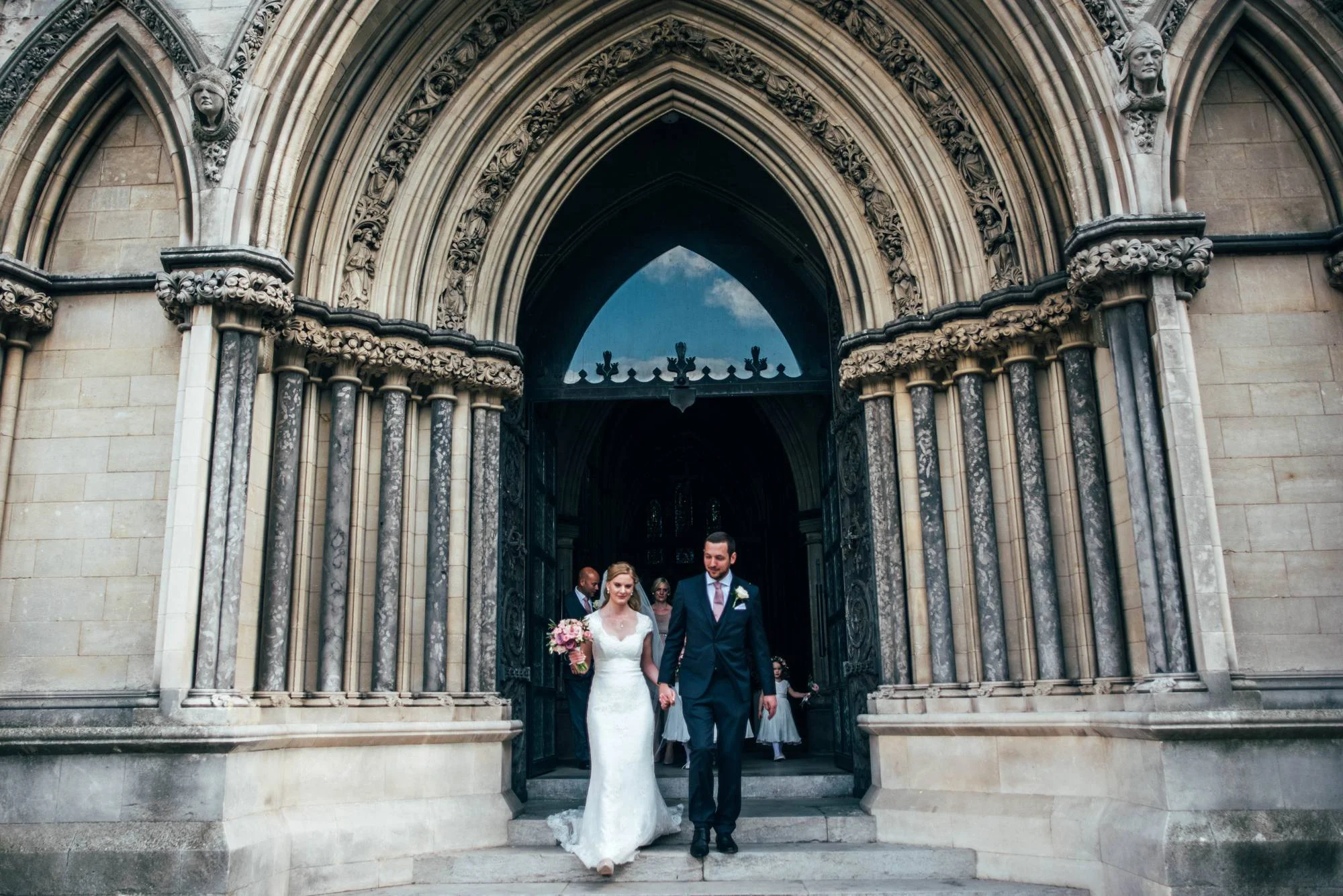 Elegant English Wedding Pink Flower Crowns Norwich Cathedral Kimberley Hall Bride wears Katrine Mogensen Essex UK Documentary Wedding Photographer