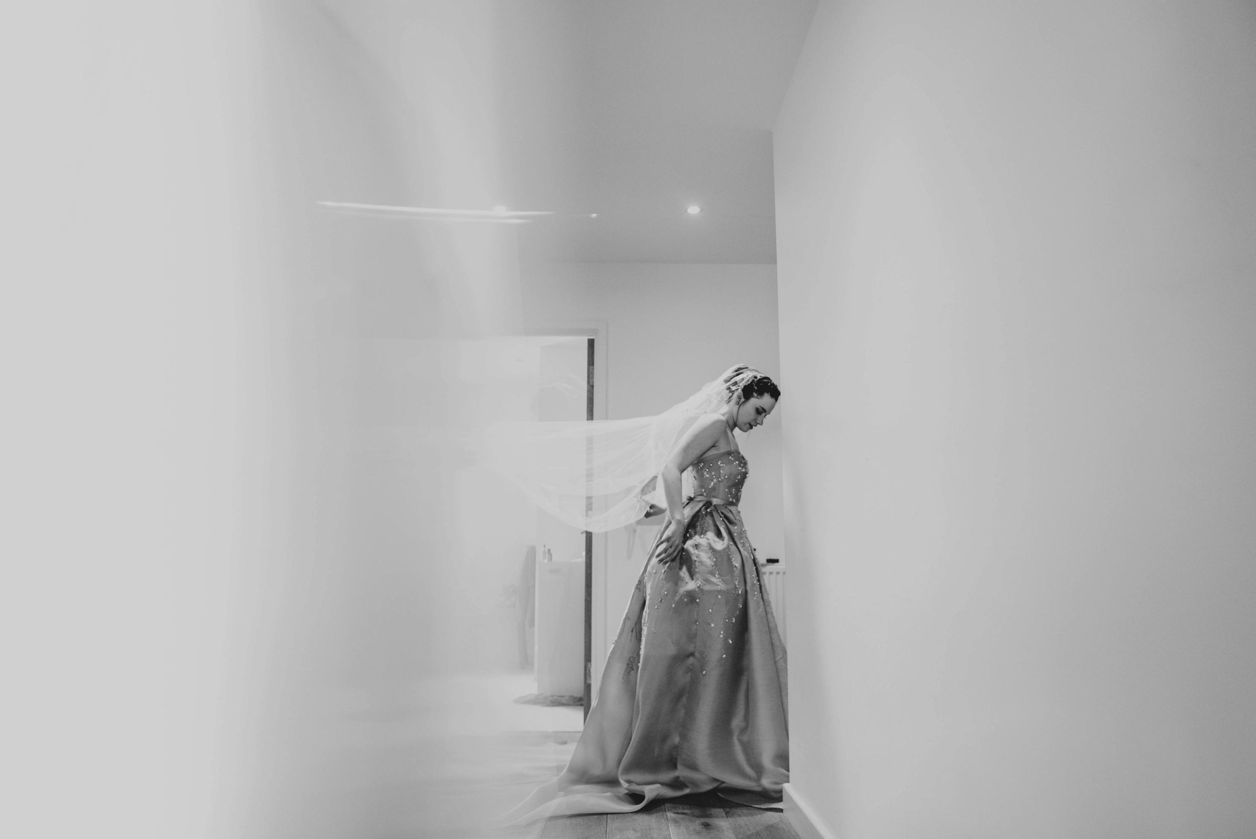 Alternative, quirky wedding at Asylum Chapel. Bridesmaids in Yellow, Bride wears Wilden London. Essex UK Documentary Wedding Photographer