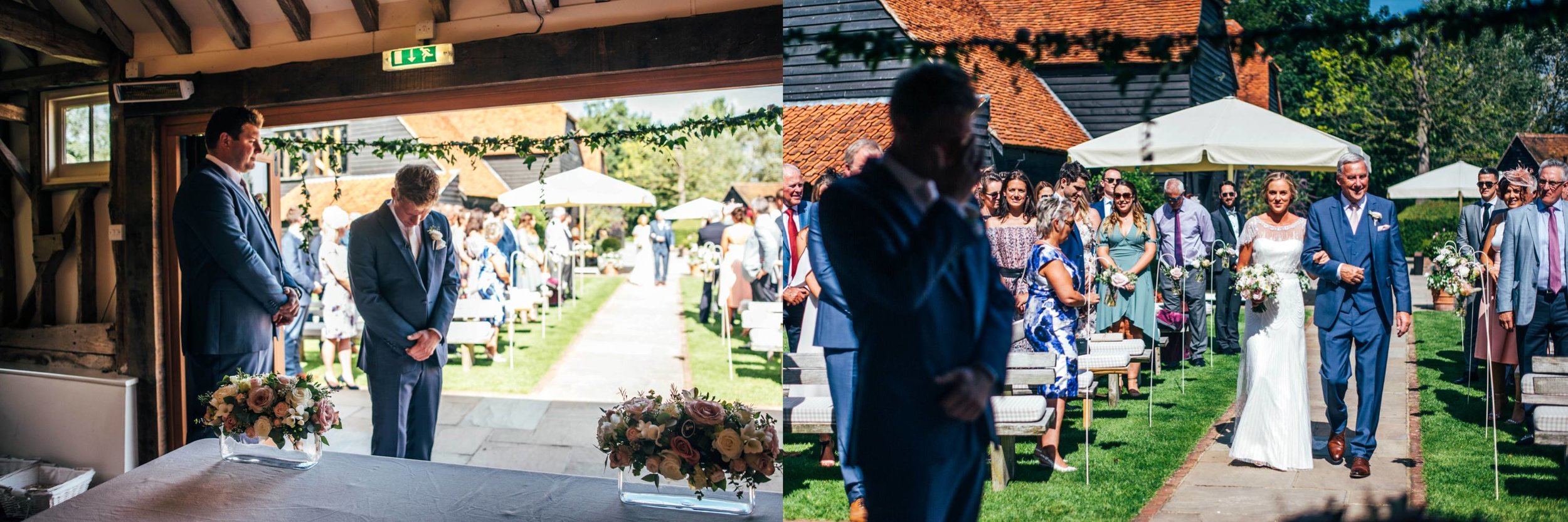 Blush pink rustic barn wedding with touch of elegance, Bride wears Jenny Packham Essex UK Documentary Wedding Photographer