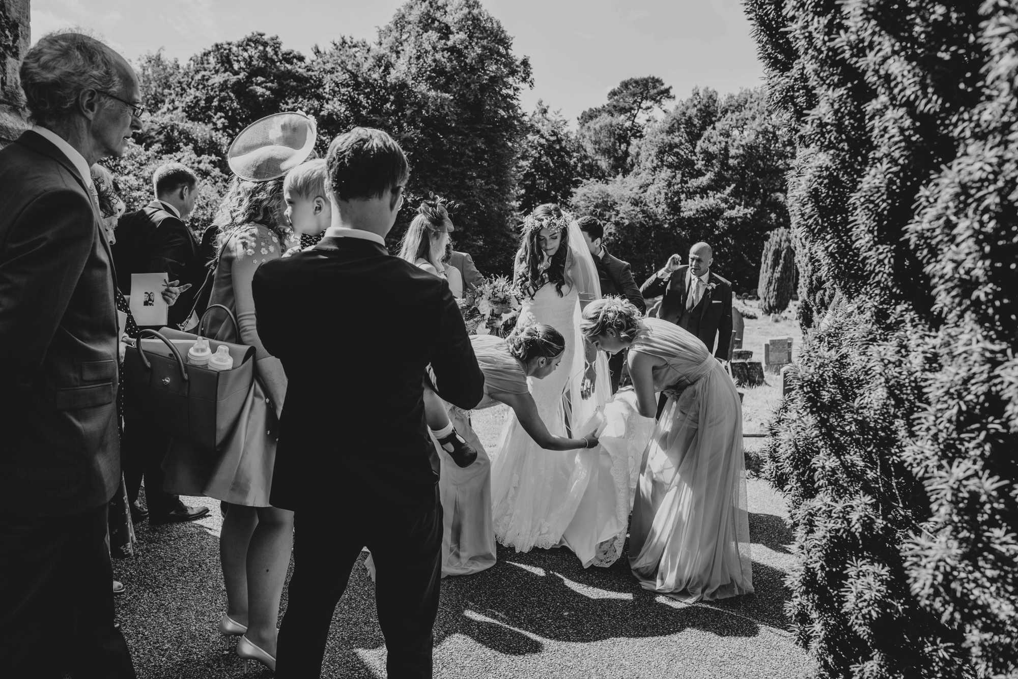 Romantic Rustic Barn Wedding at Blake Hall Essex Bride Wears Pronovias. Foliage and Flower Crowns. Essex Documentary Wedding Photographer
