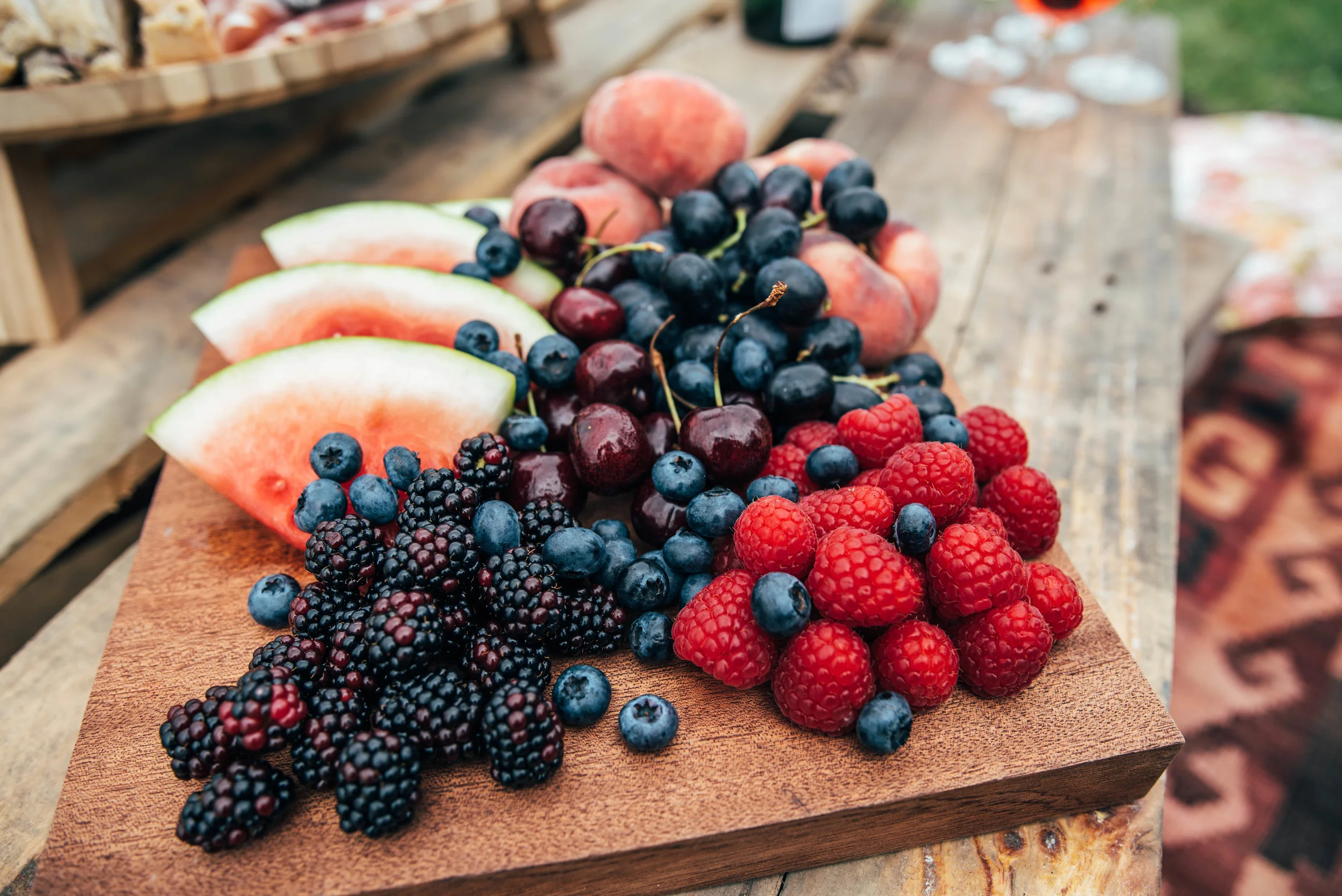 Bohemian Hen Party Celebration Sharing Platter at The Railway Barn Essex Documentary Wedding Photographer