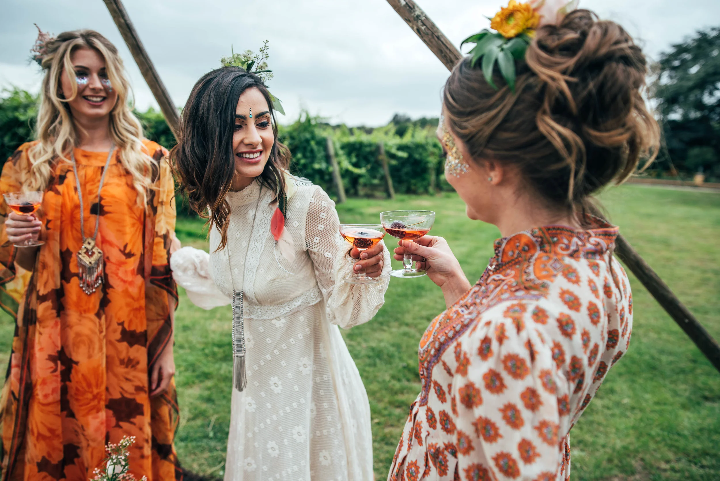 Bohemian Hen Party Celebration at The Railway Barn Essex Documentary Wedding Photographer