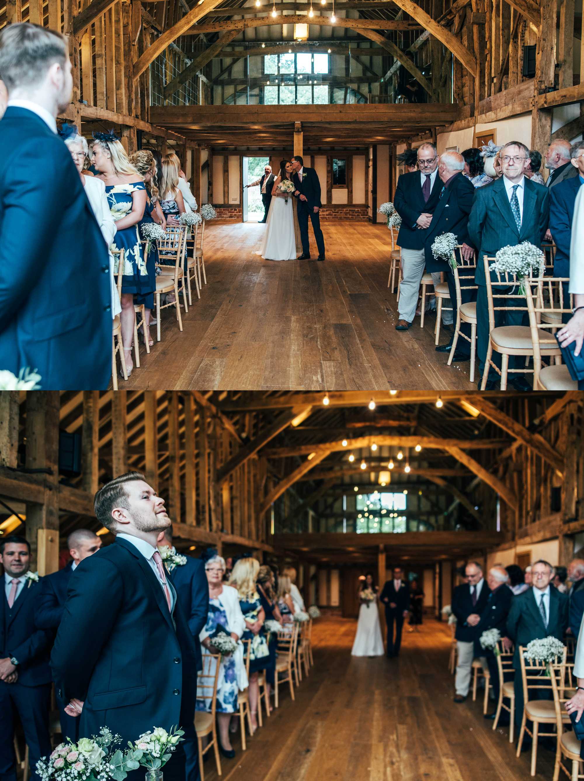 Rustic Barn Wedding with Contemporary twist at Blake Hall. Bride wears Pronovias. Essex Documentary Wedding Photographer.