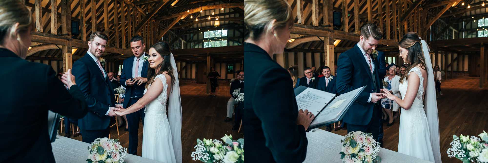 Rustic Barn Wedding with Contemporary twist at Blake Hall. Bride wears Pronovias. Essex Documentary Wedding Photographer.