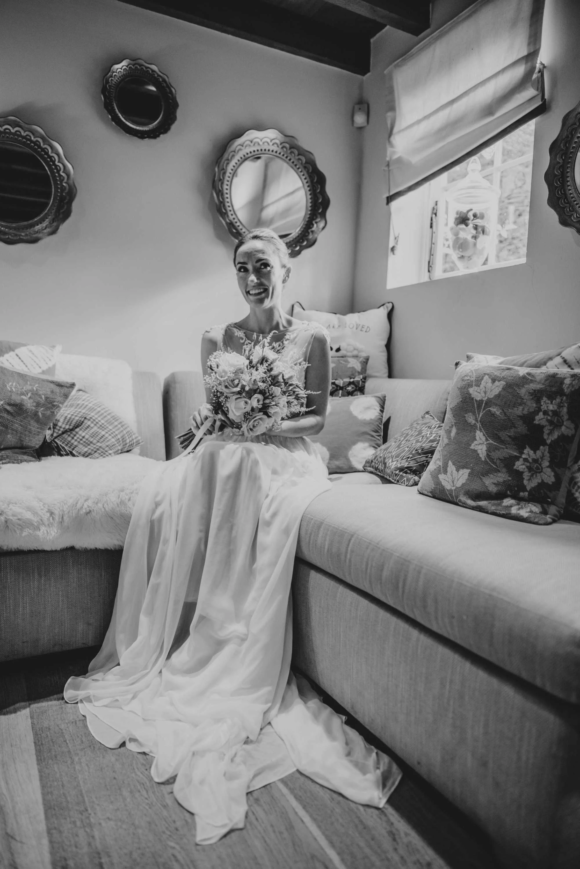 Modern Rustic, Romantic Autumn Wedding at Gaynes Park, Essex. Bride wears Maggie Sottero. Essex Documentary Wedding Photographer.