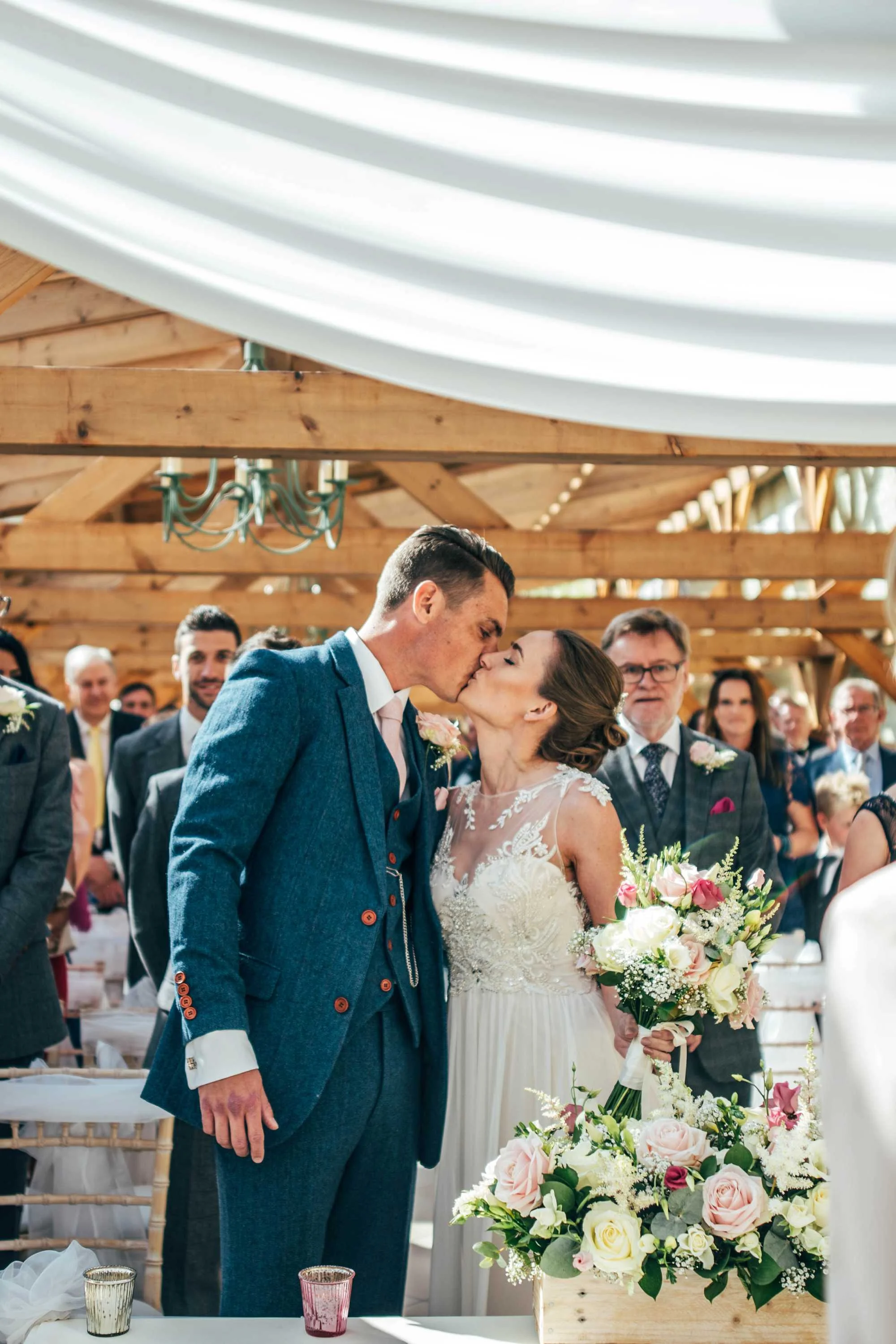 Modern Rustic, Romantic Autumn Wedding at Gaynes Park, Essex. Bride wears Maggie Sottero. Essex Documentary Wedding Photographer.