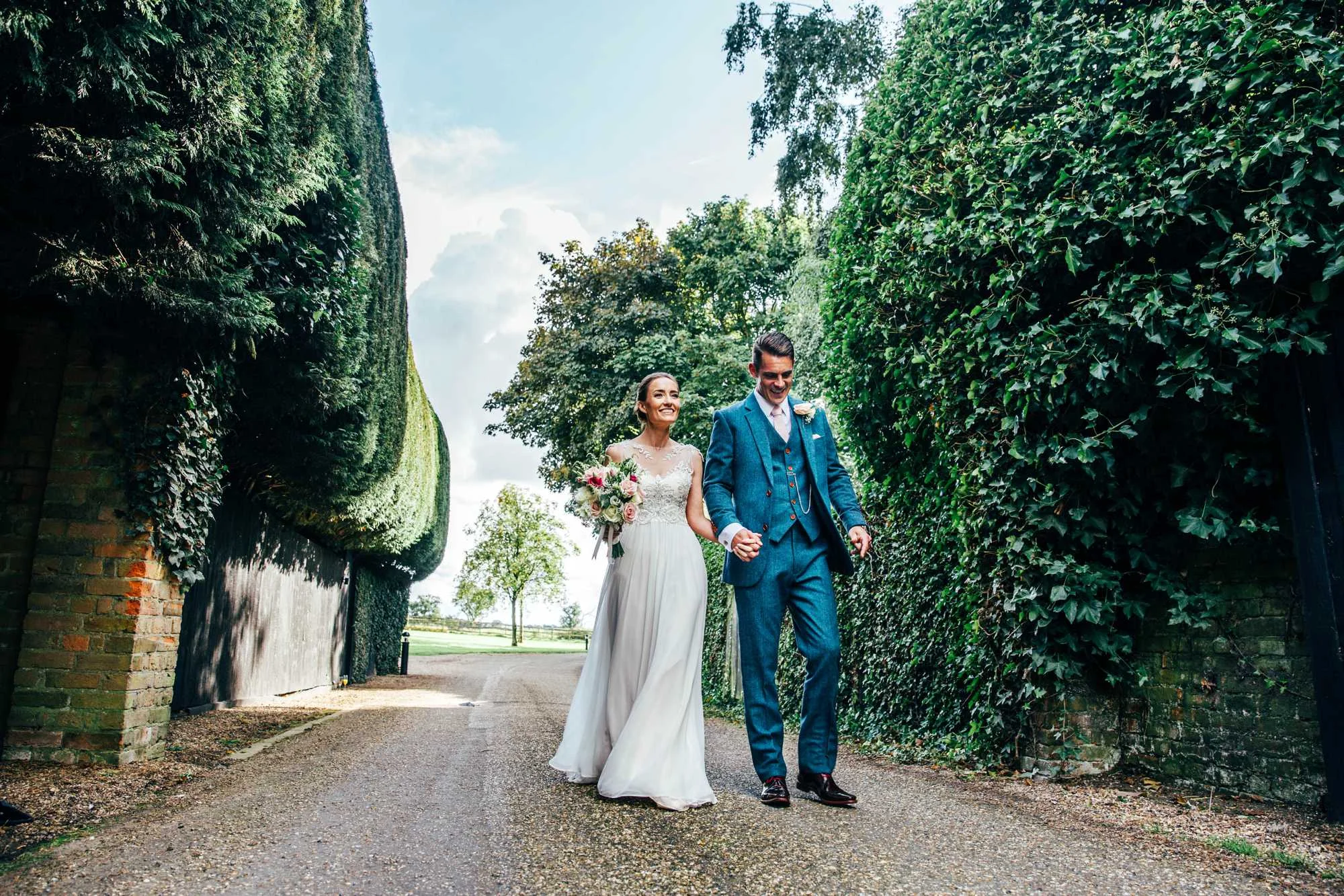 Modern Rustic, Romantic Autumn Wedding at Gaynes Park, Essex. Bride wears Maggie Sottero. Essex Documentary Wedding Photographer.