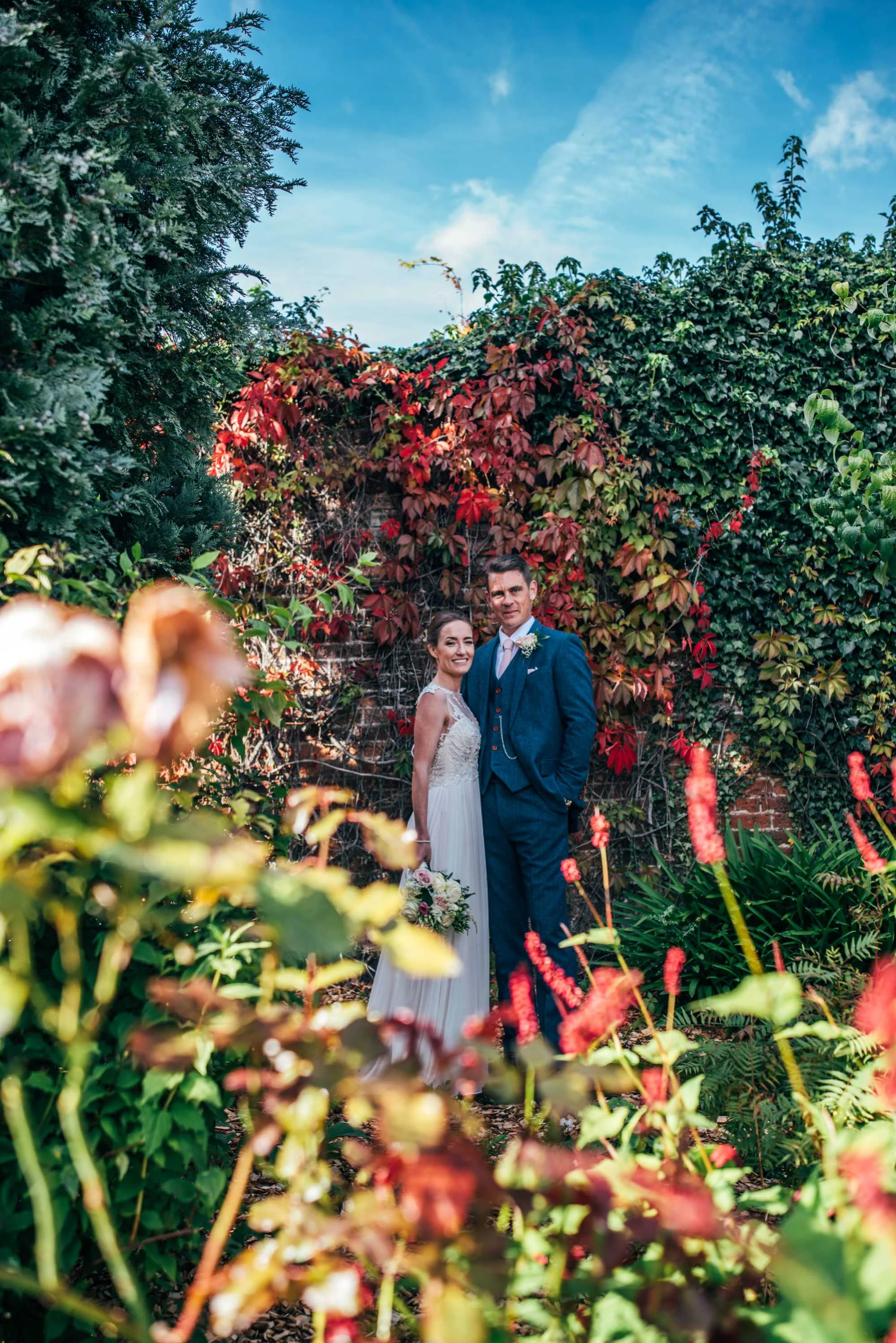 Modern Rustic, Romantic Autumn Wedding at Gaynes Park, Essex. Bride wears Maggie Sottero. Essex Documentary Wedding Photographer.