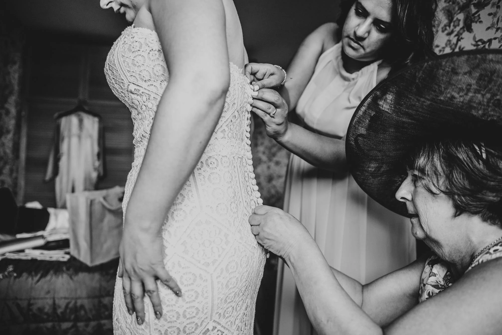 East Anglian Railway Museum Wedding. Vintage lace with Red &amp; Light Blue Palette with Proteas Bouquet. Essex Documentary Wedding Photographer