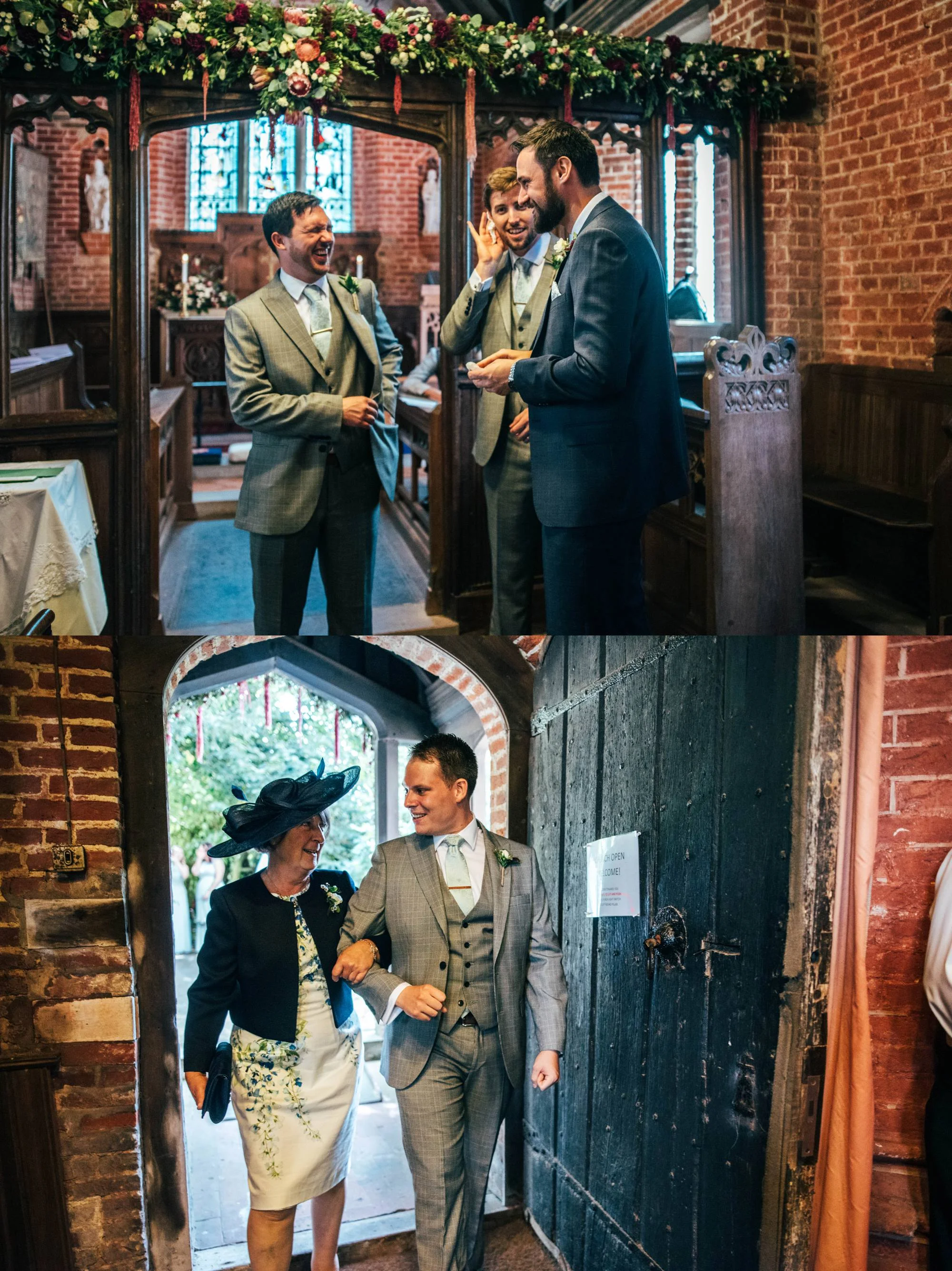 East Anglian Railway Museum Wedding. Vintage lace with Red &amp; Light Blue Palette with Proteas Bouquet. Essex Documentary Wedding Photographer