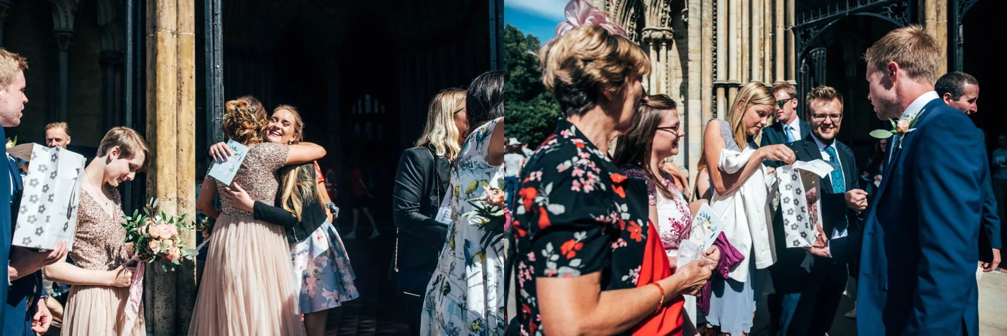 Ely Cathedral with a DIY, Boho Farm Wedding Reception at Bedingham's Farm , Bride wears Willowby by Watters and a Flower Crown. Essex Documentary Wedding Photographer.