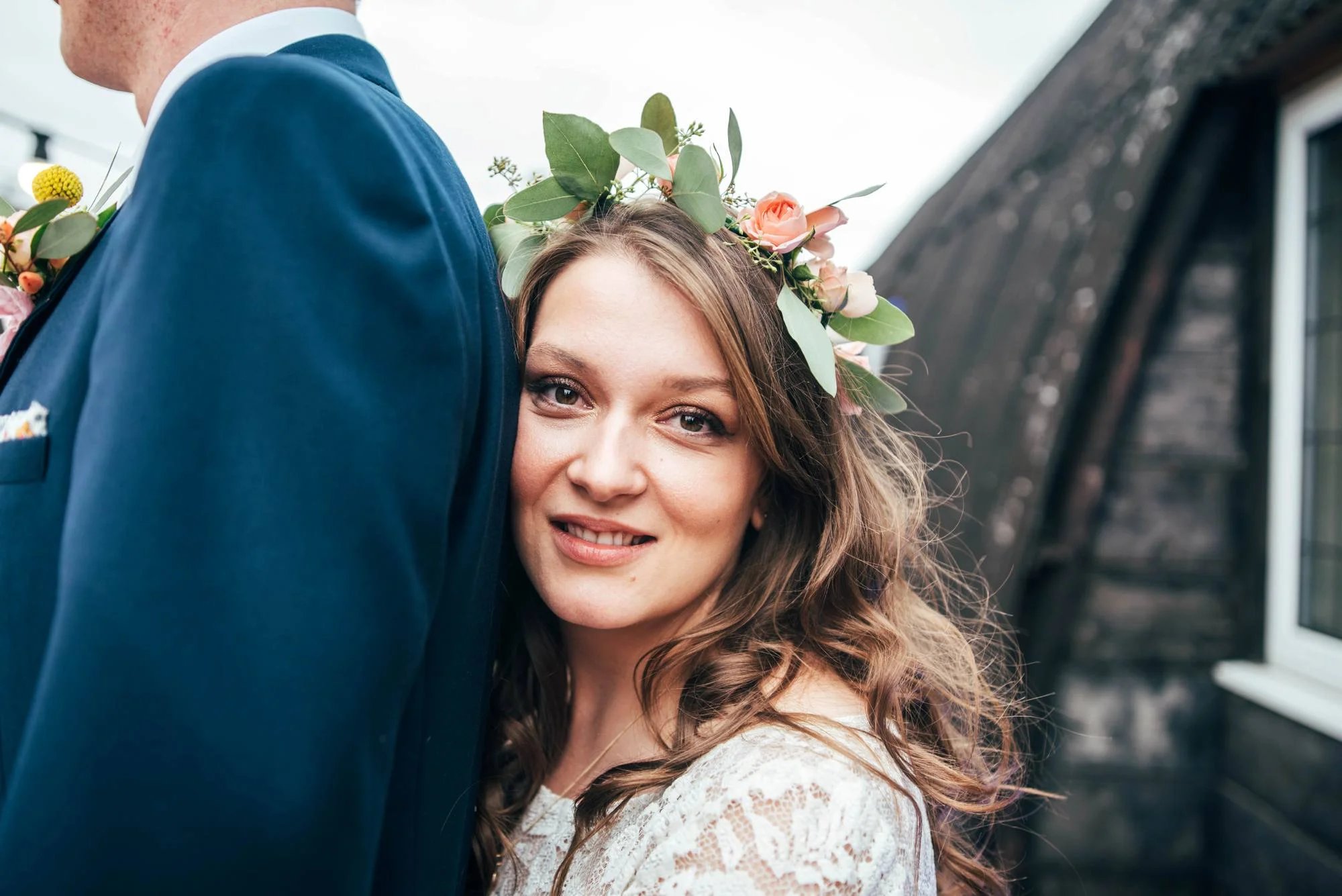 Ely Cathedral with a DIY, Boho Farm Wedding Reception at Bedingham's Farm , Bride wears Willowby by Watters and a Flower Crown. Essex Documentary Wedding Photographer.