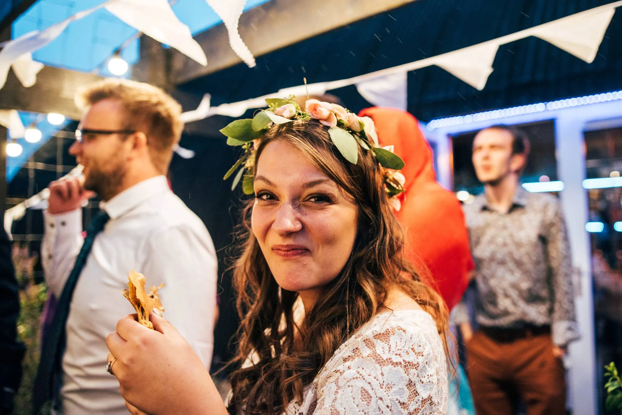 Ely Cathedral with a DIY, Boho Farm Wedding Reception at Bedingham's Farm , Bride wears Willowby by Watters and a Flower Crown. Essex Documentary Wedding Photographer.