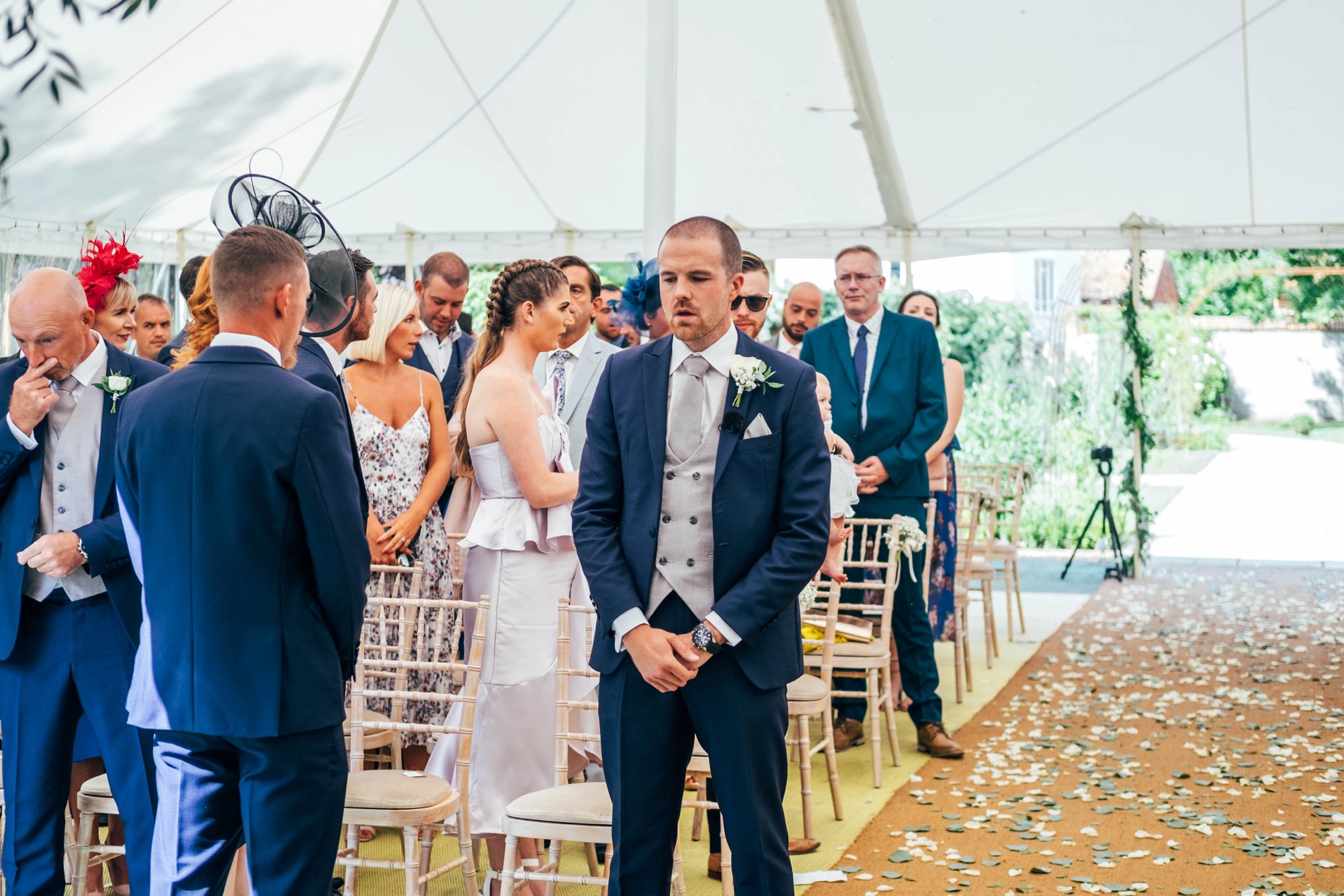 Houchins, Coggeshall Wedding, Whites &amp; Greens with hints of copper, Bride wears Pronovias. Essex Documentary Wedding Photographer
