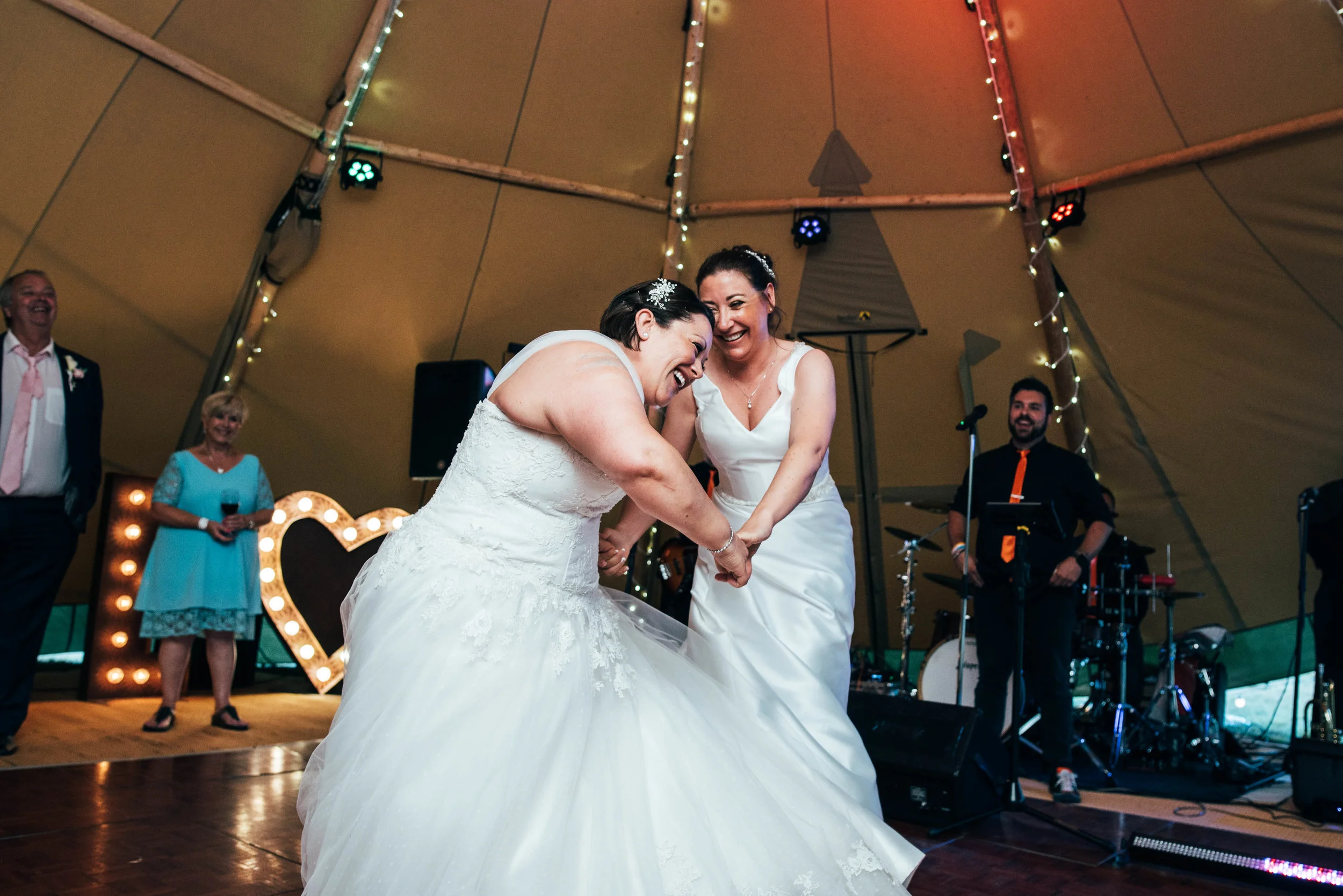 Brides First Dance Tipi wedding at Ingatestone Hall, Essex Documentary Wedding Photographer