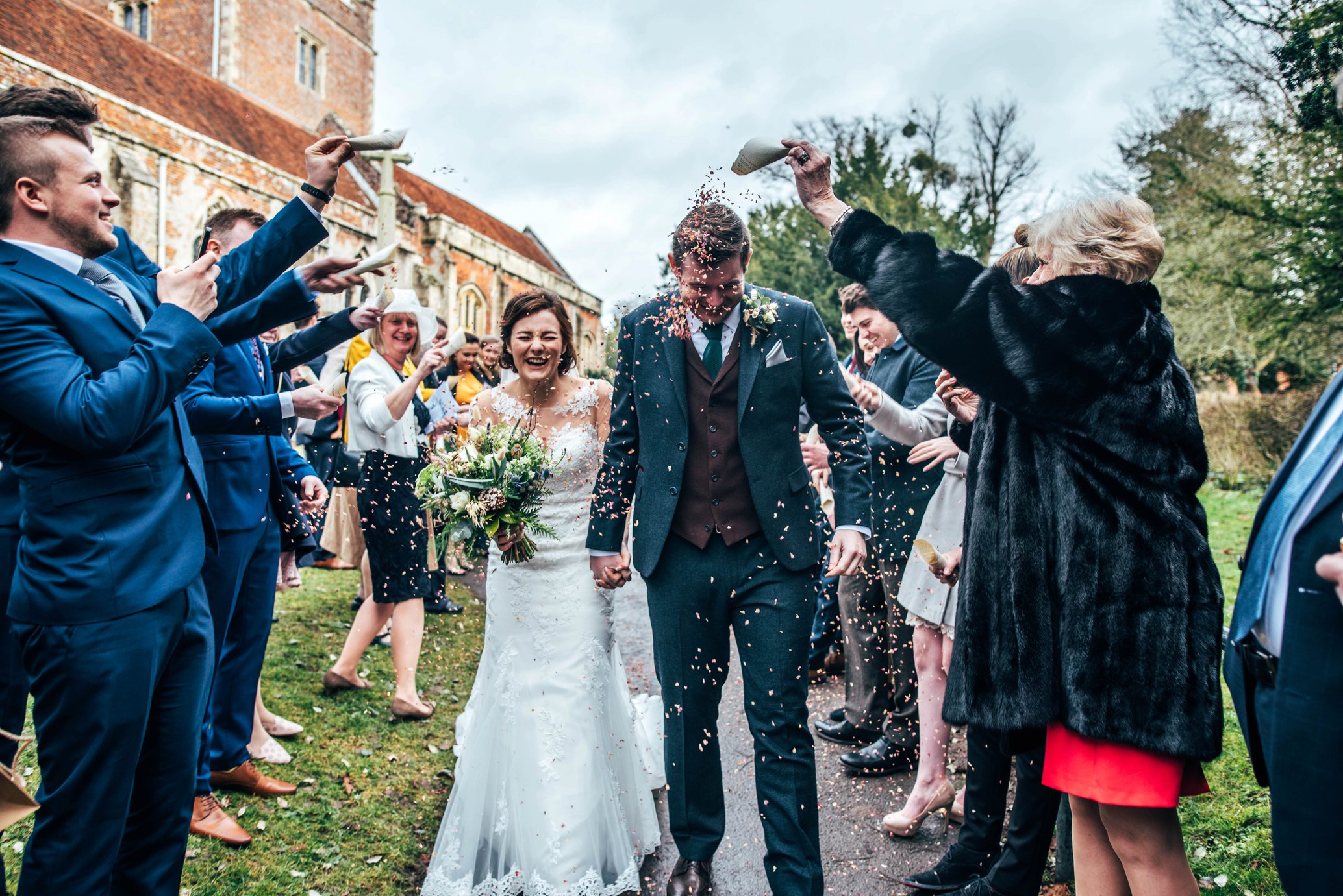 Winter Wedding with Hunter Green and Navy Blues, Bride &amp; Groom include their cat! Essex Documentary Wedding Photographer