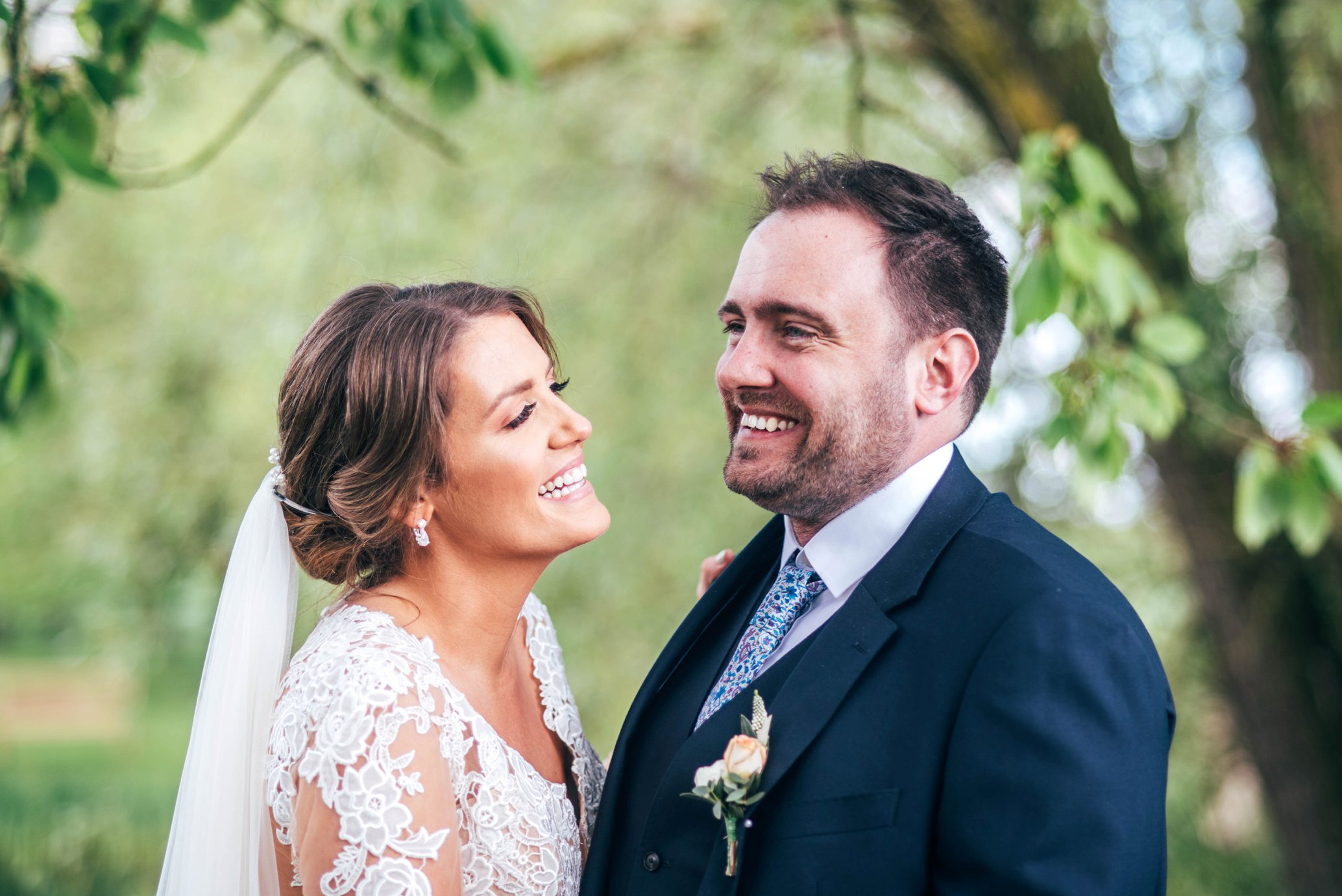 A gorgeous botanical inspired spring barn wedding with bridesmaids in light blue.  The Granary Estates, Woodditton. Essex Documentary Wedding Photographer