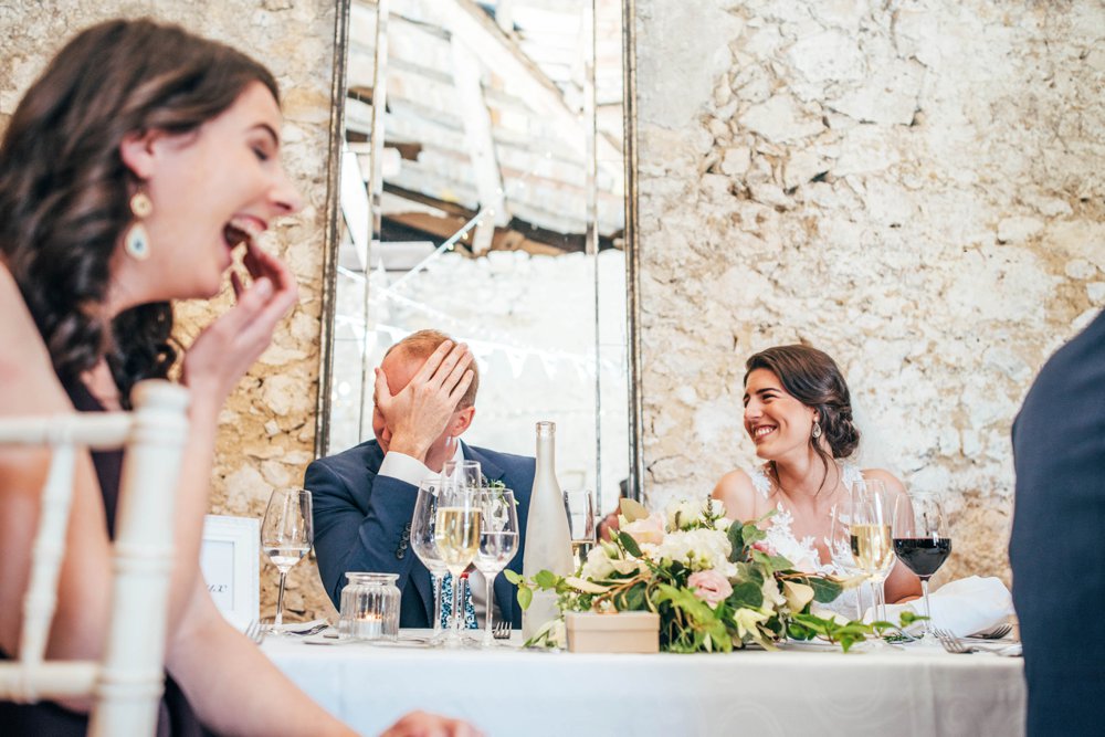 Destination Wedding at Chateau Soulac on The Dordogne Bridesmaids in Cornflower Blue. UK Destination Wedding Photographer.
