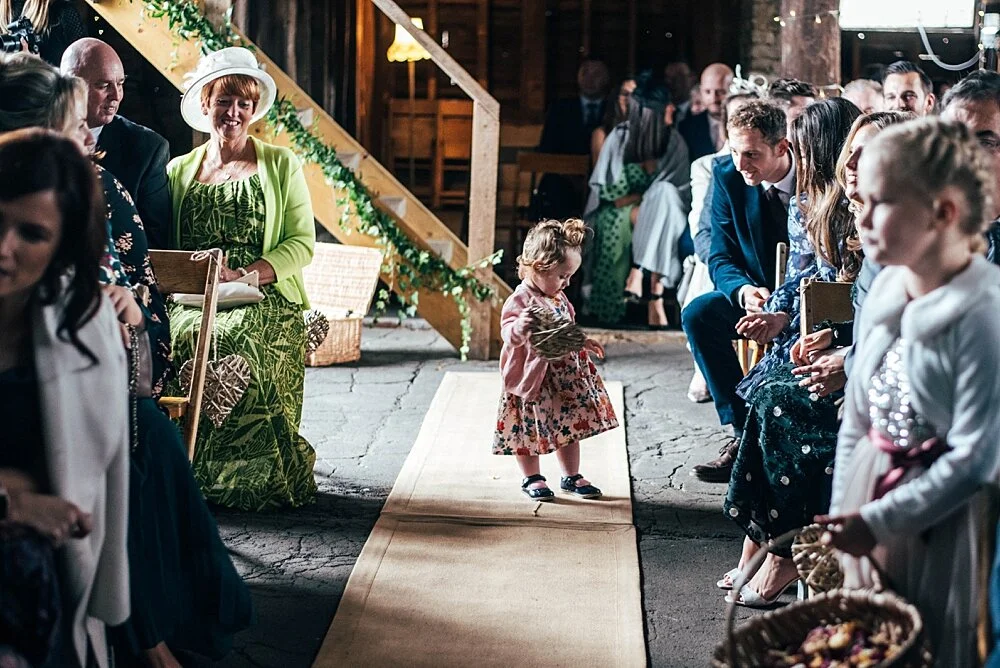Autumn reds at The Barns at Lodge Farm with pet doggies, Irish folk music, cheesecake & budgie smugglers. Bride wears Rosa Clara & Valentino. Essex Documentary Wedding Photographer